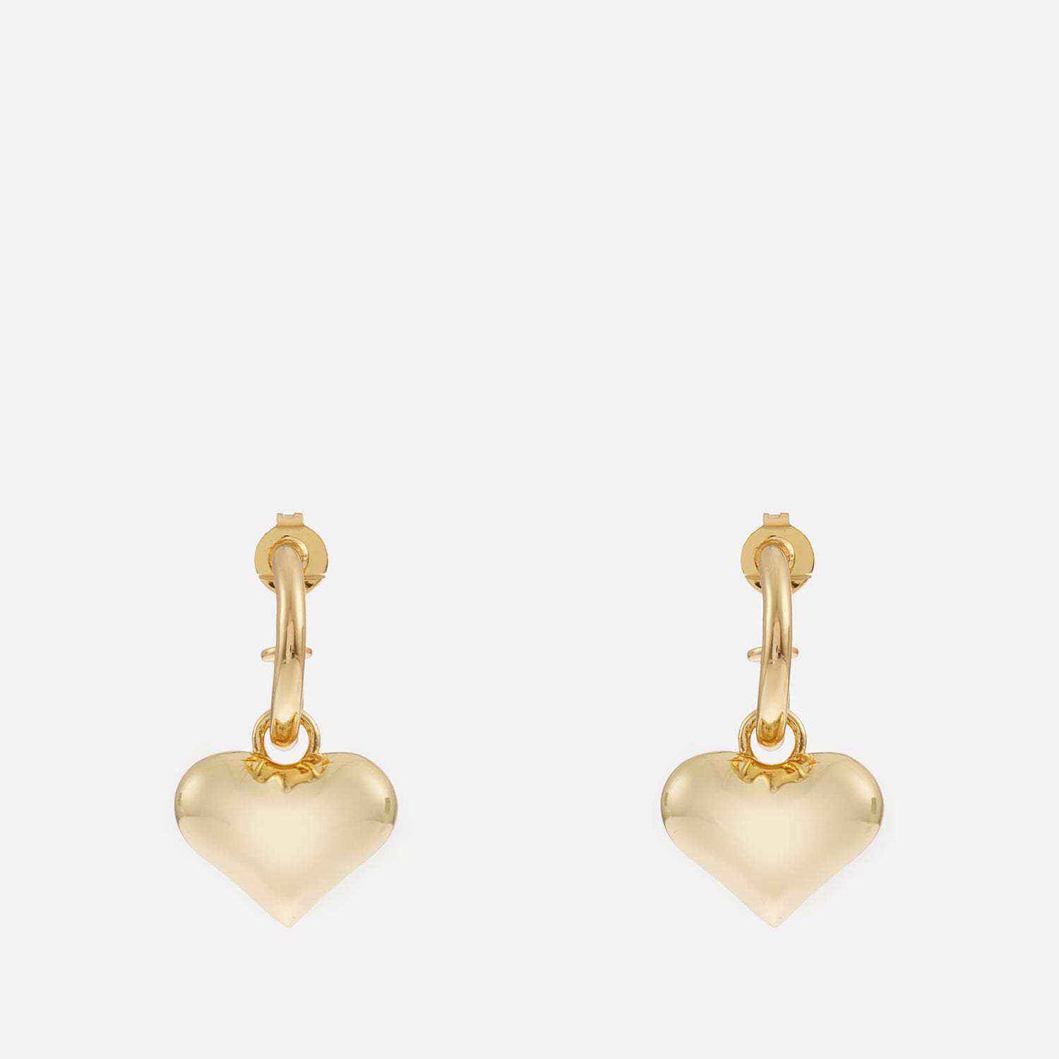 Crystal Haze Golden Hearts Gold-Plated Earrings