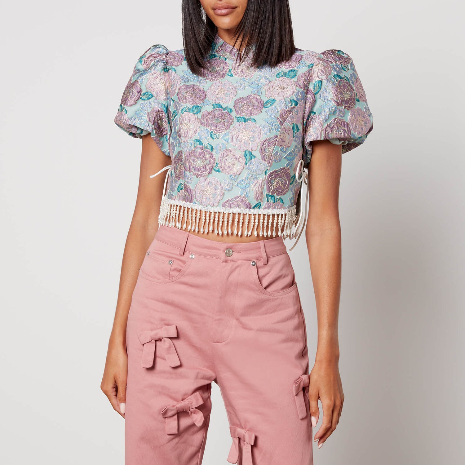 Sister Jane Dream Iceland Poppy Floral-Jacquard Top