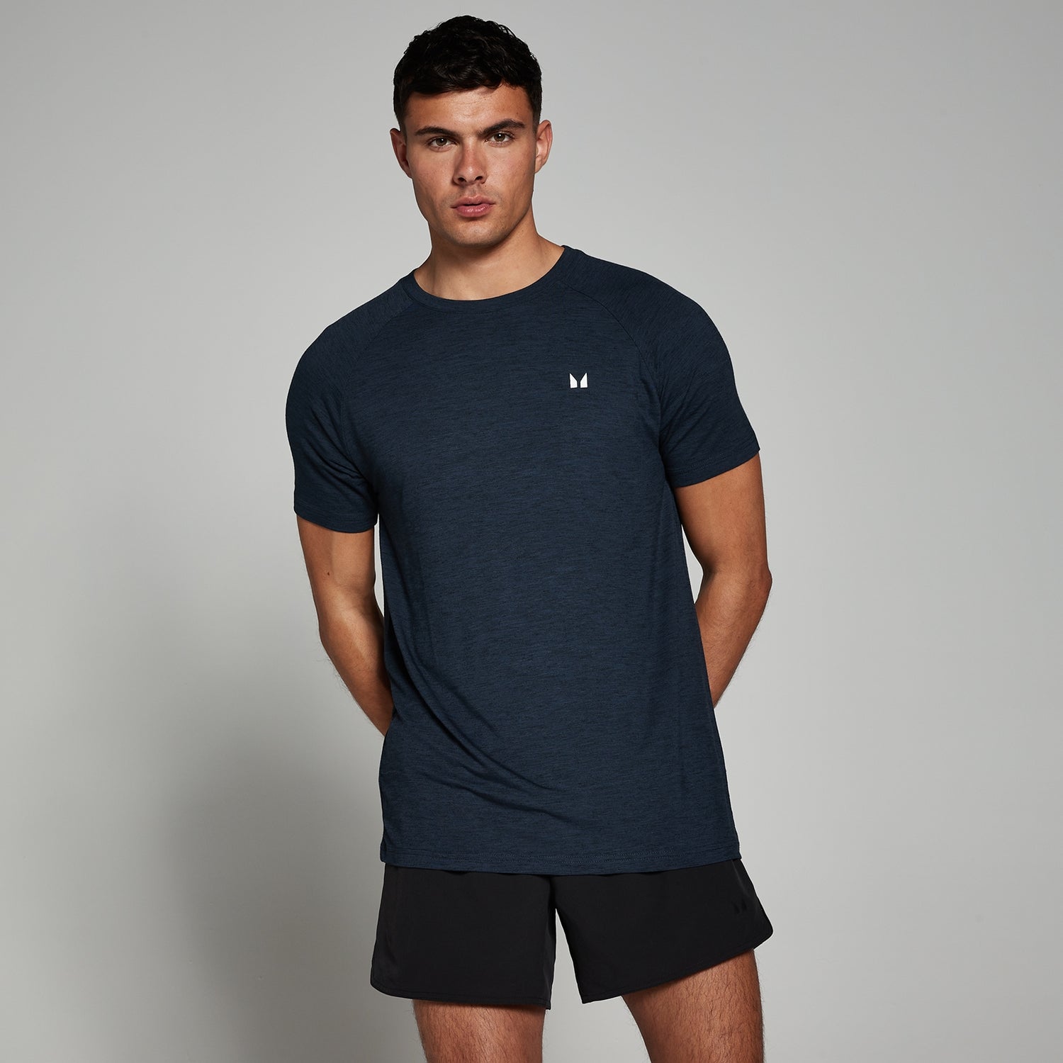 Мужская футболка с короткими рукавами MP Performance — темно-синий меланж - XS
