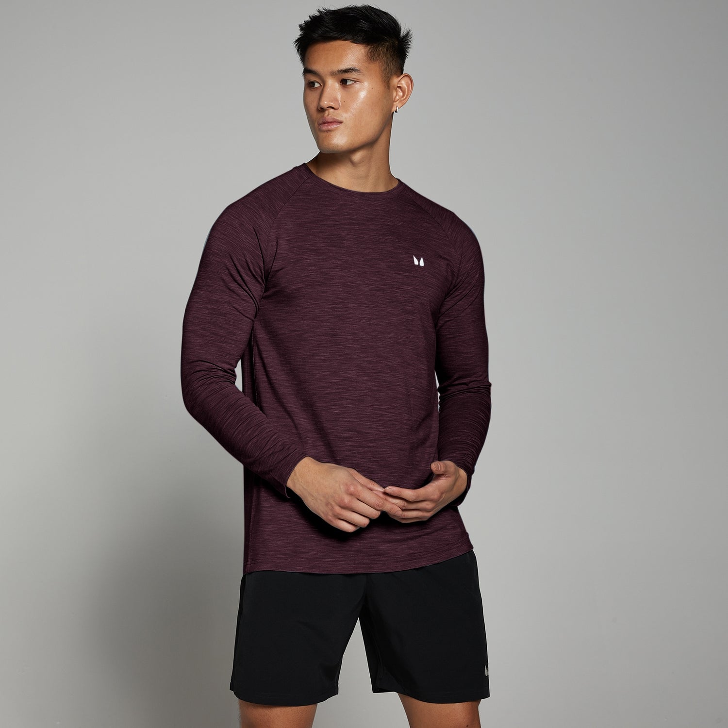 MP Men's Performance Long Sleeve Top - Merlot Marl