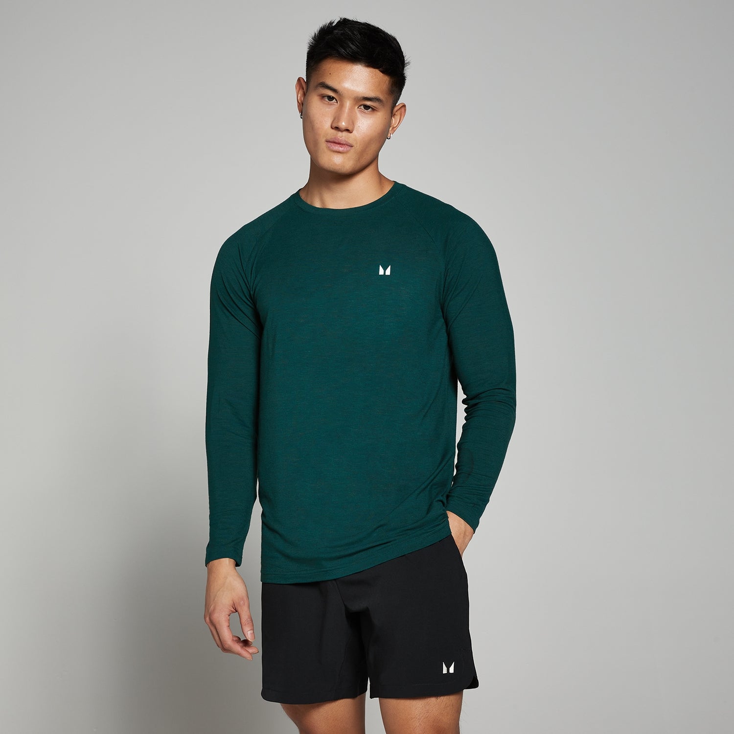 MP Men's Performance Long Sleeve Top - Dark Teal Marl - XS