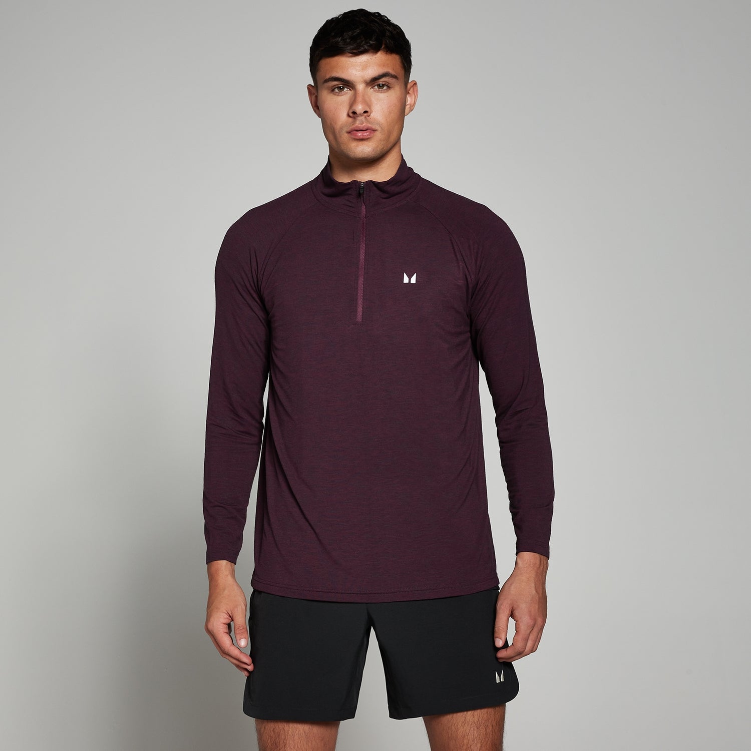 Maglia con cerniera 1/4 MP Performance da uomo - Merlot mélange - XS