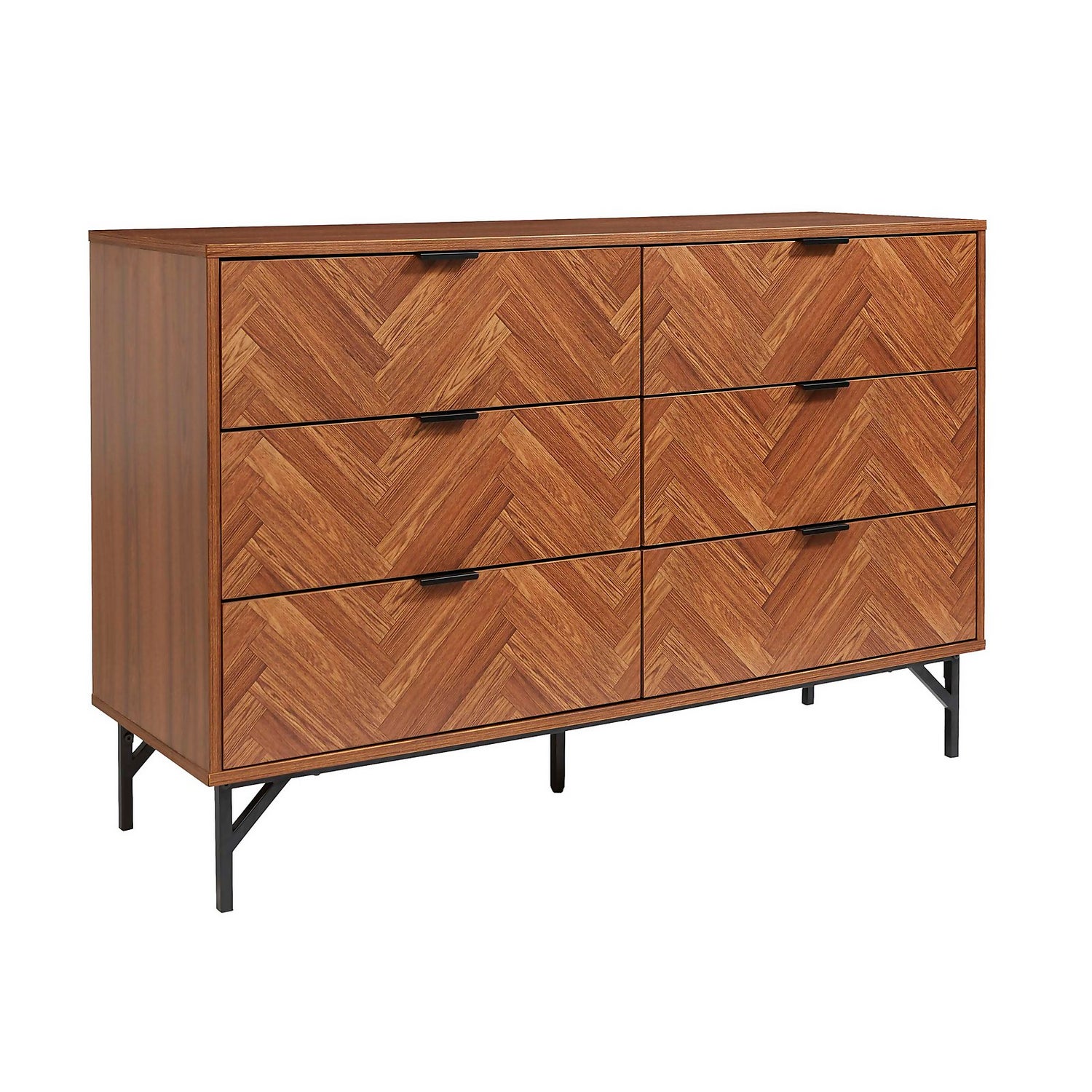 Fulford Chevron 6 Drawer Chest Homebase
