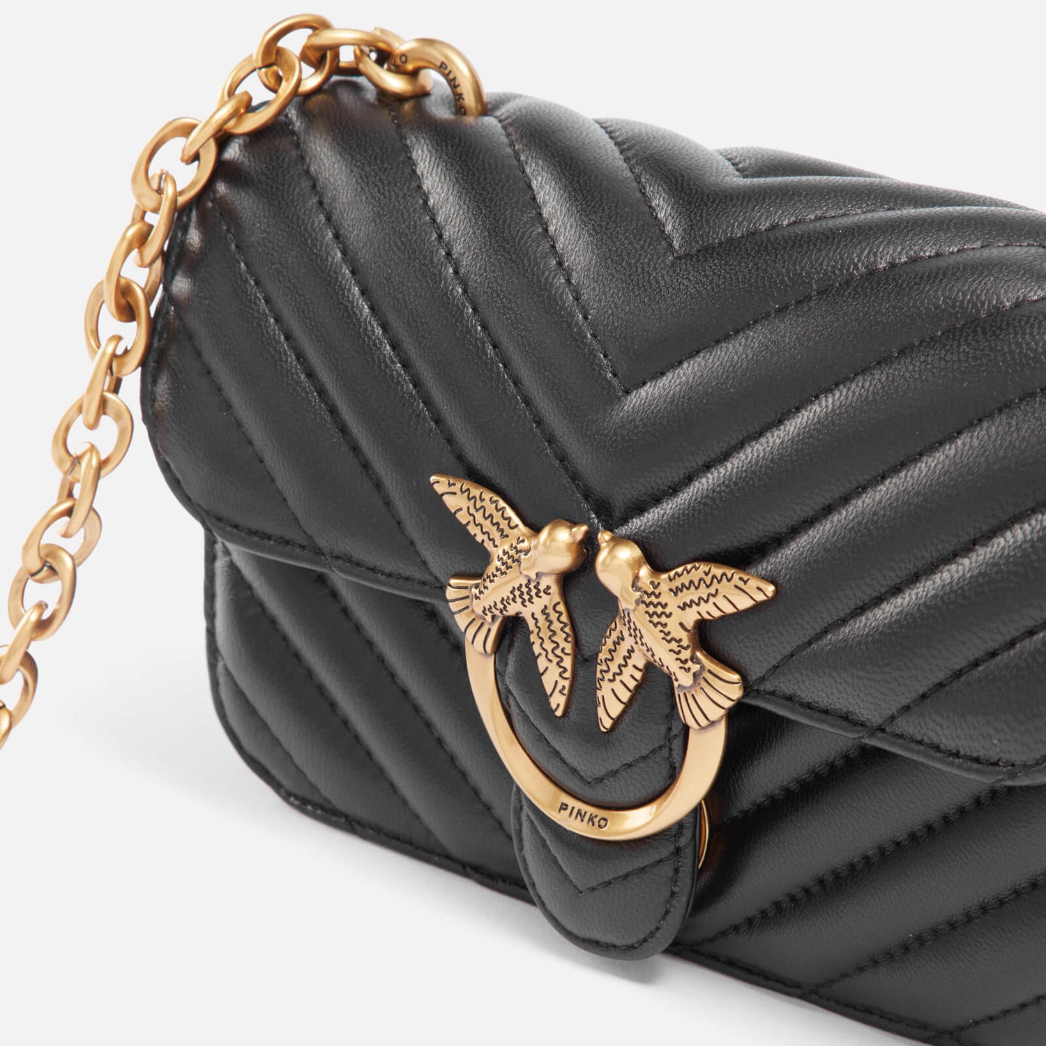 Pinko Love Bell Mini Chevron Leather Bag 3