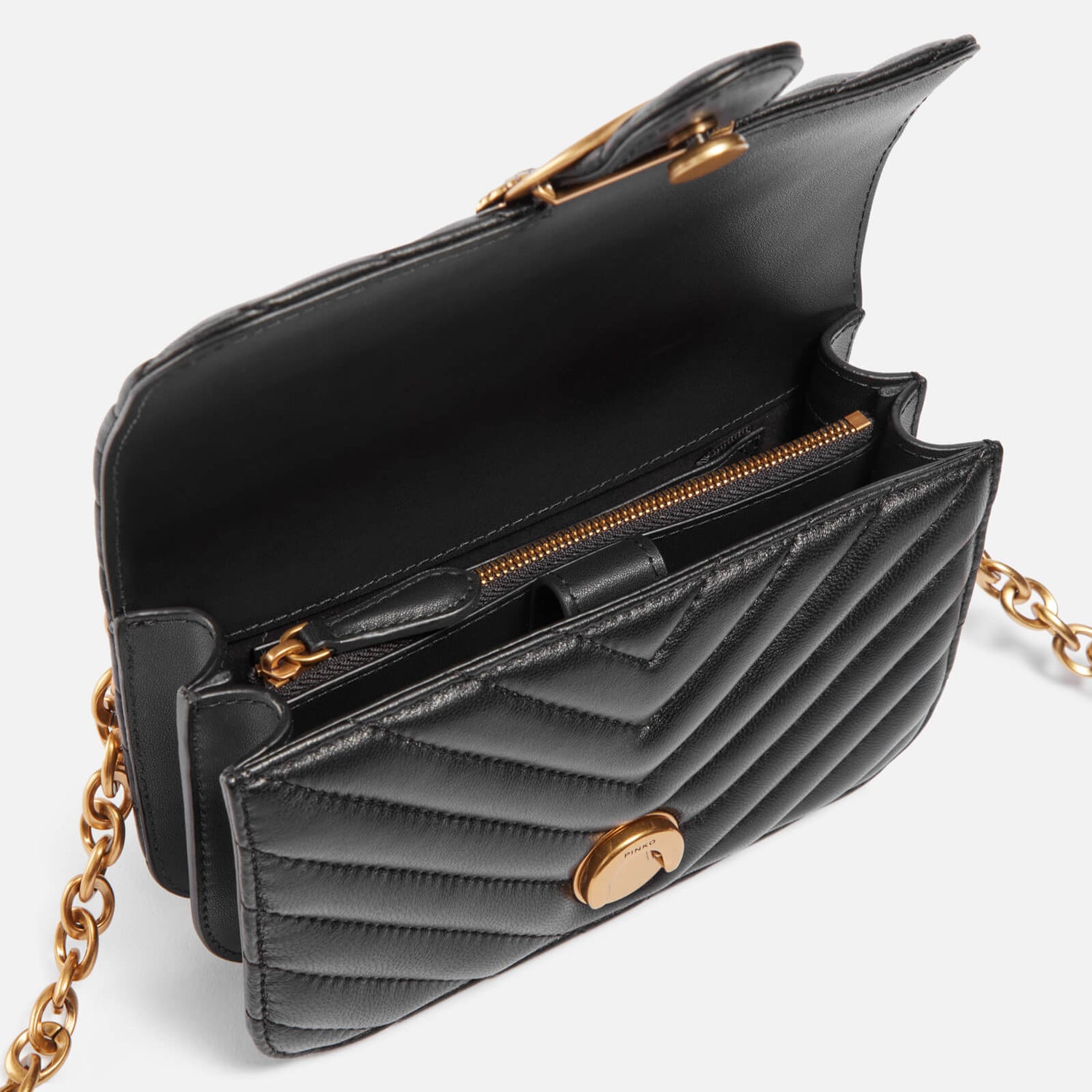 Pinko Love Bell Mini Chevron Leather Bag 2