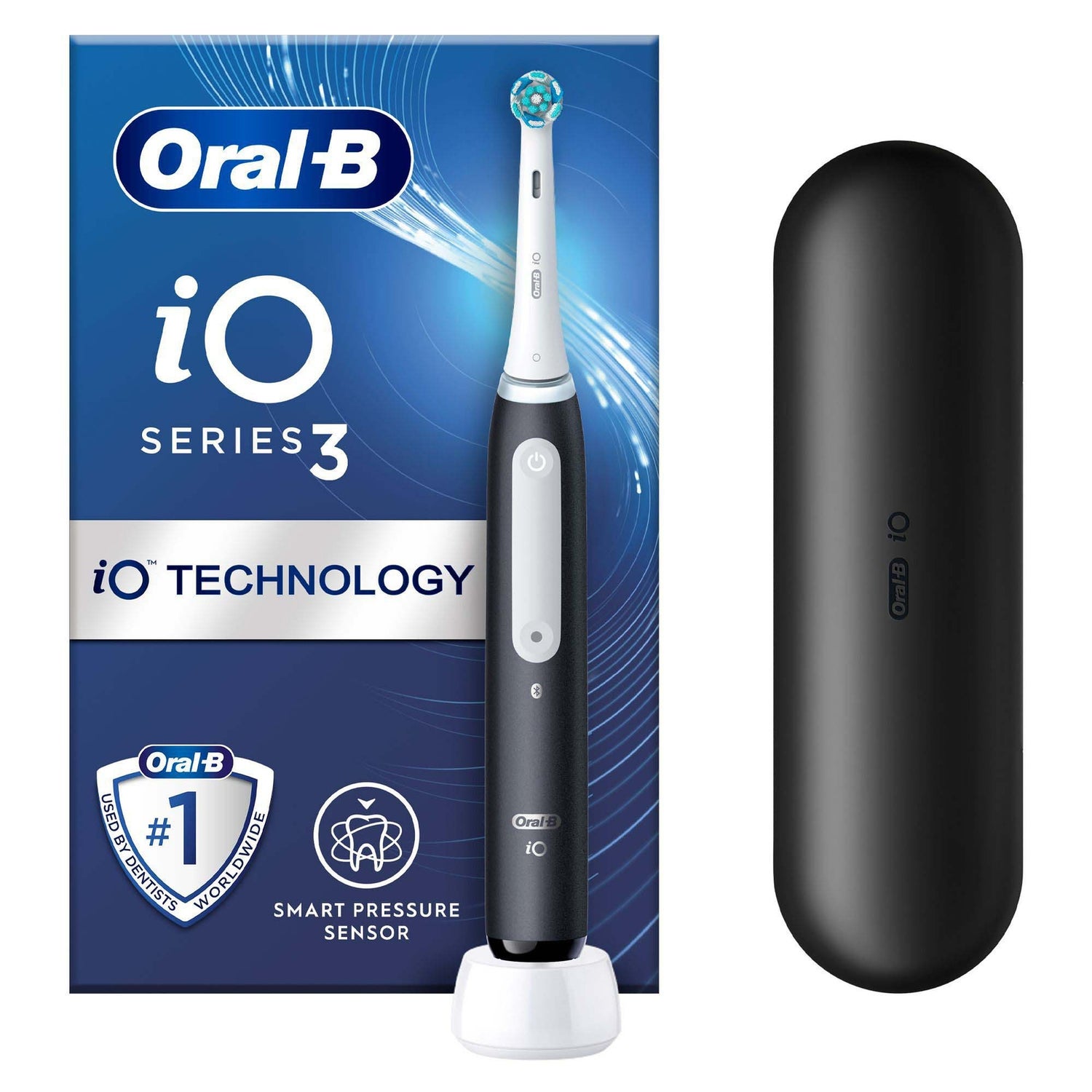 Oral-B iO3 Matte Black Electric Toothbrush with Travel Case