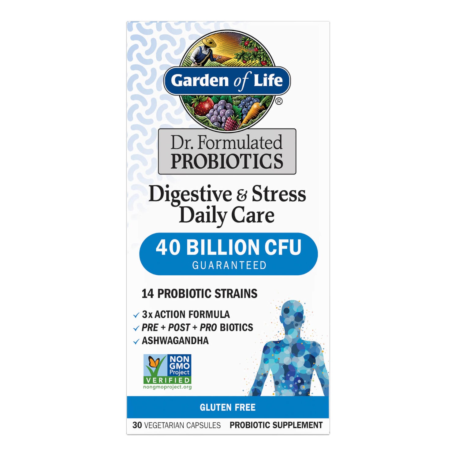 Dr. Formulated Once Daily Digestive and Stress Probiotic Capsule 30ct