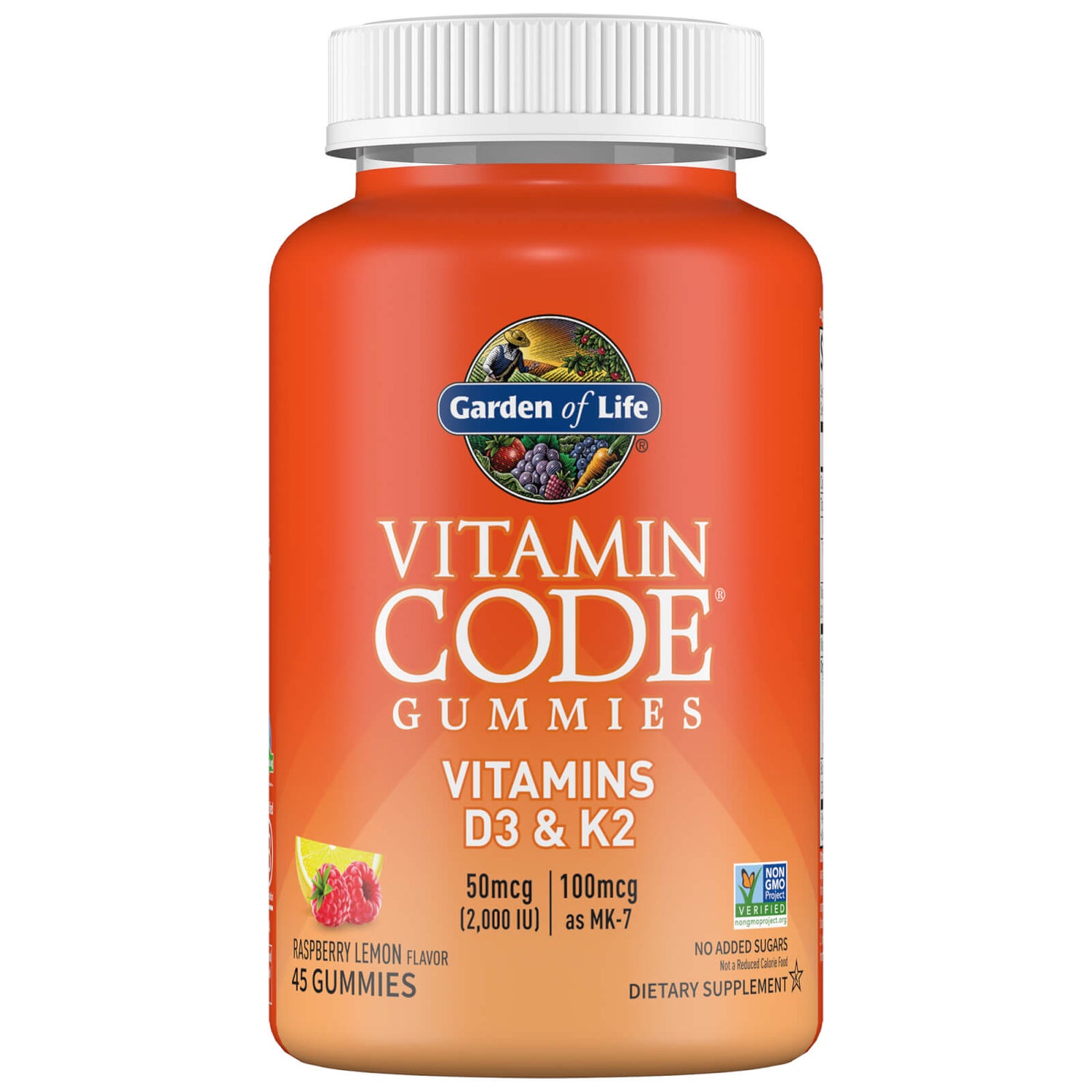 Vitamin Code D3 Plus K2 Gummies - Raspberry Lemon - 45 Gummies