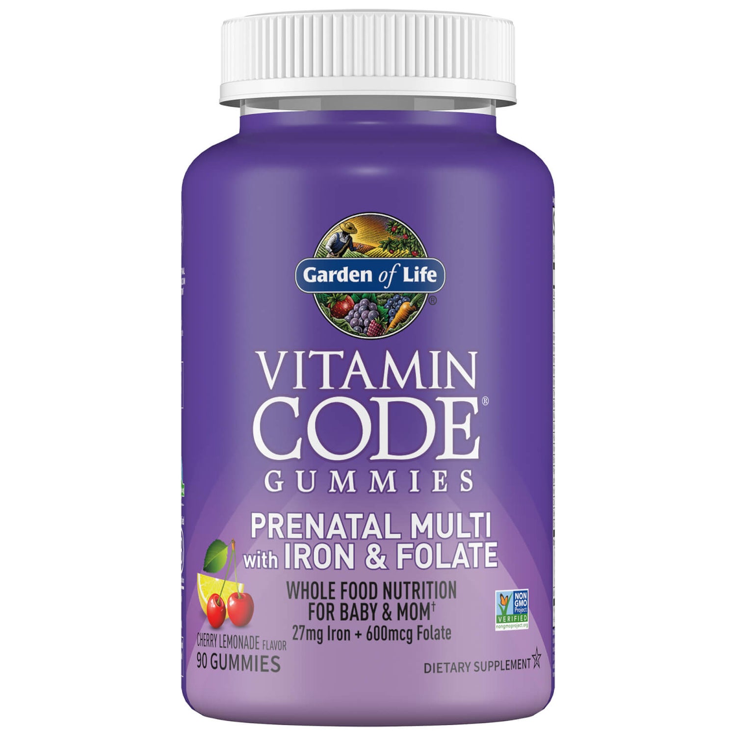 Vitamin Code Fer & Acide Folique Pour Femmes Enceintes - Limonade à la Cerise - 90 Gommes à Mâcher