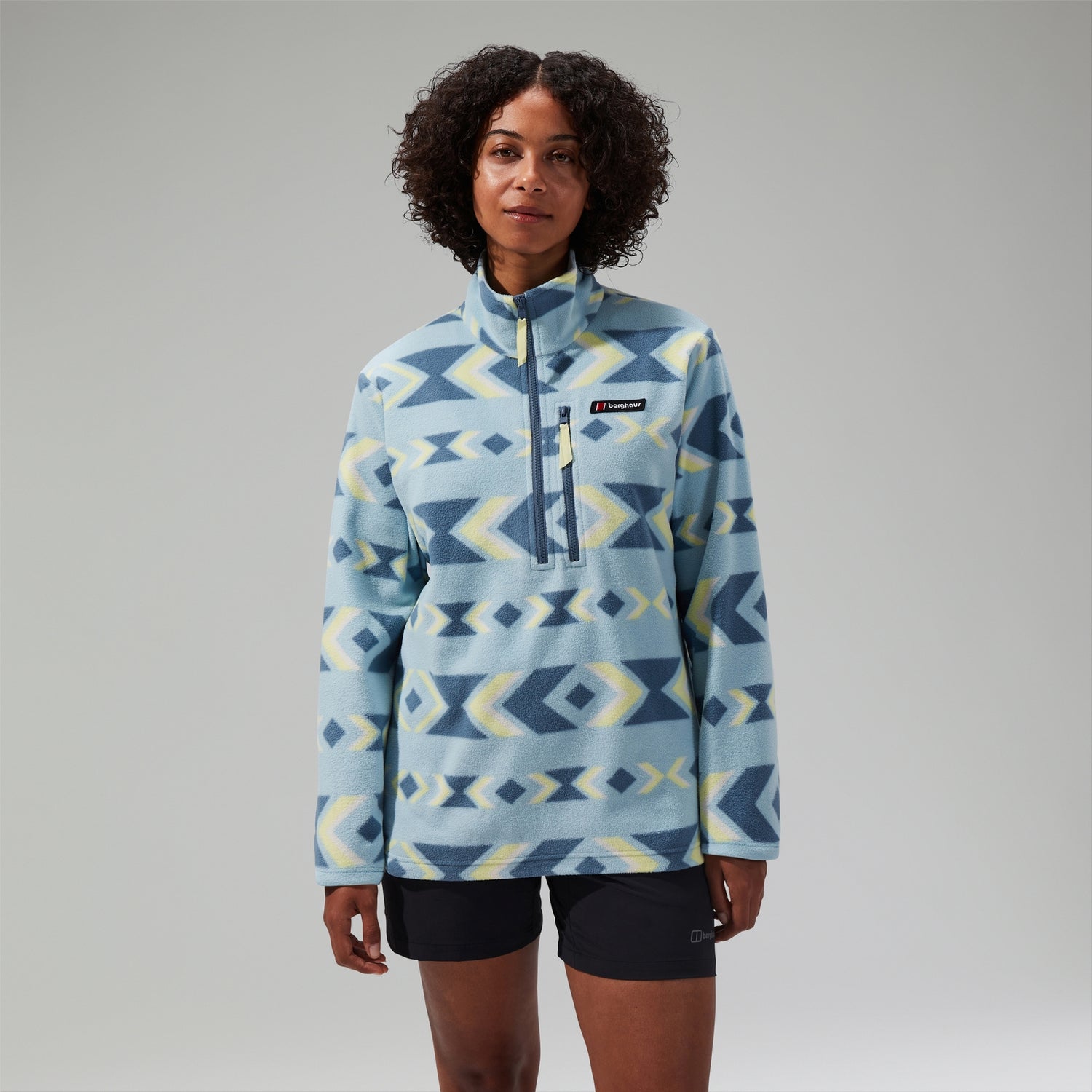 Unisex Prism Printed Trango Half Zip Fleece Blau 2XL