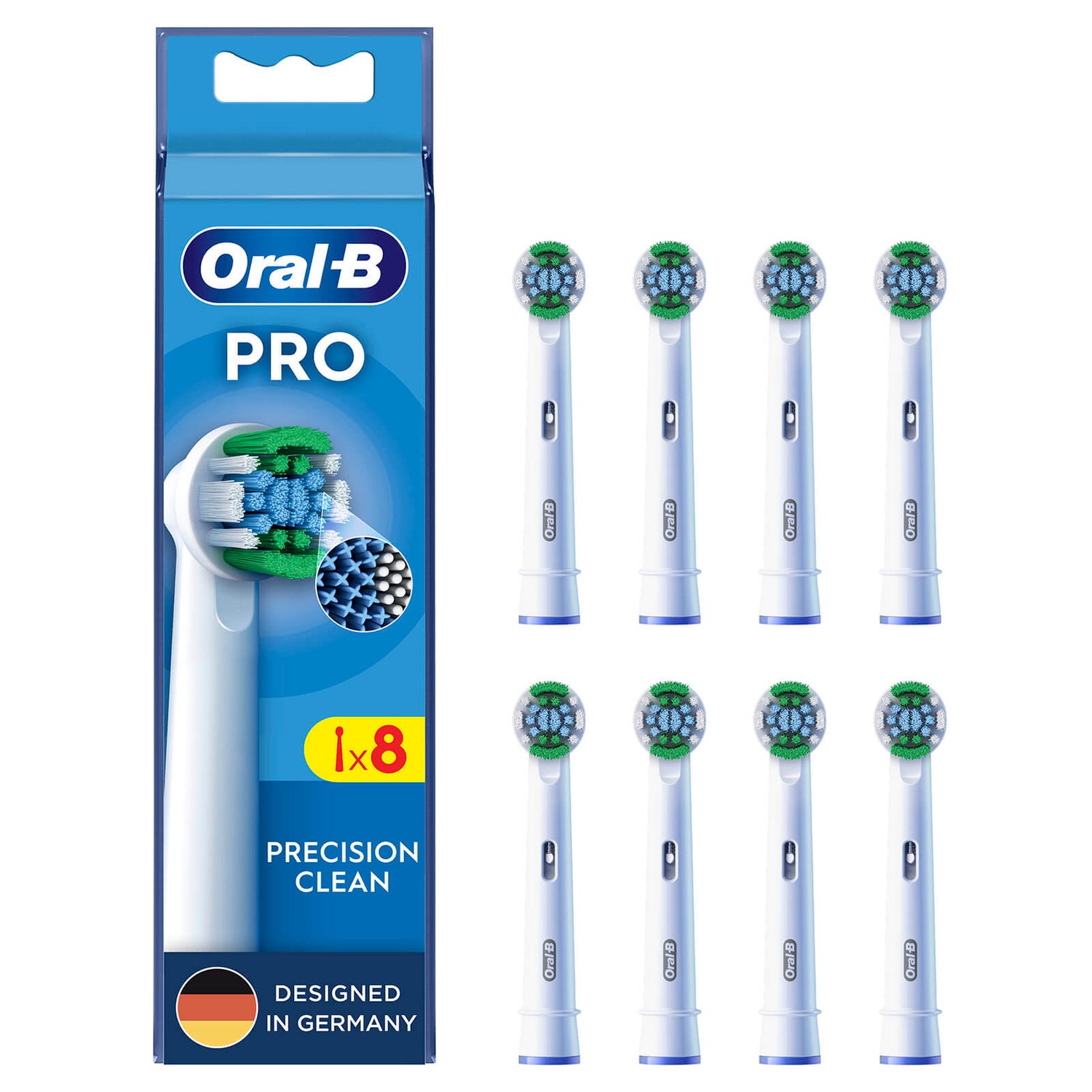 DE Oral-B | Zahnbürste, Aufsteckbürsten Clean Stück Precision Oral-B für 8 Pro X-förmige Borsten, elektrische