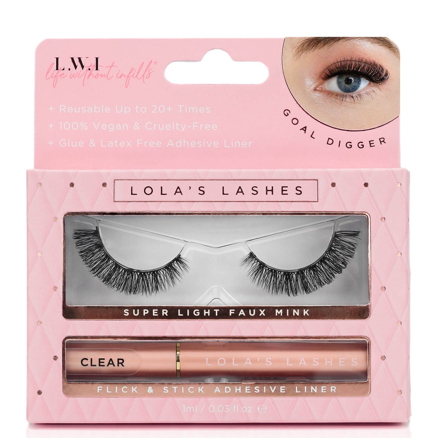 Lola's Lashes L.W.I Goal Digger Russian Strip Lash and Adhesive Set