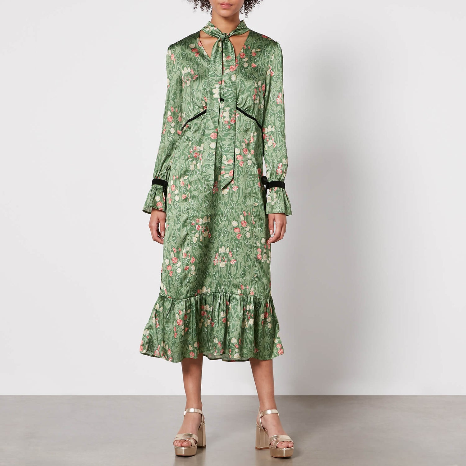 Hope & Ivy x William Morris Petunia Satin Dress - UK 14