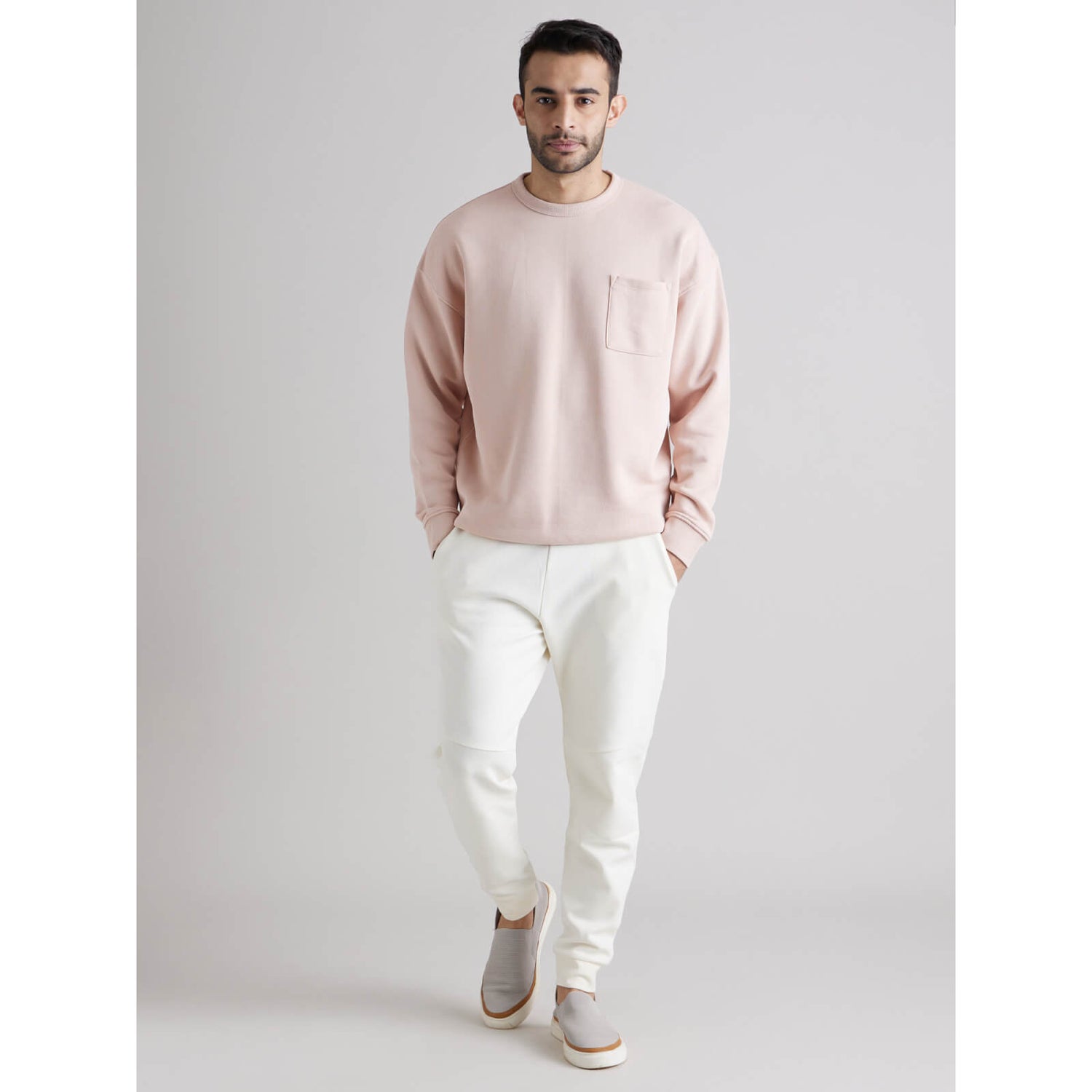 Pink cotton sweatshirt best sale