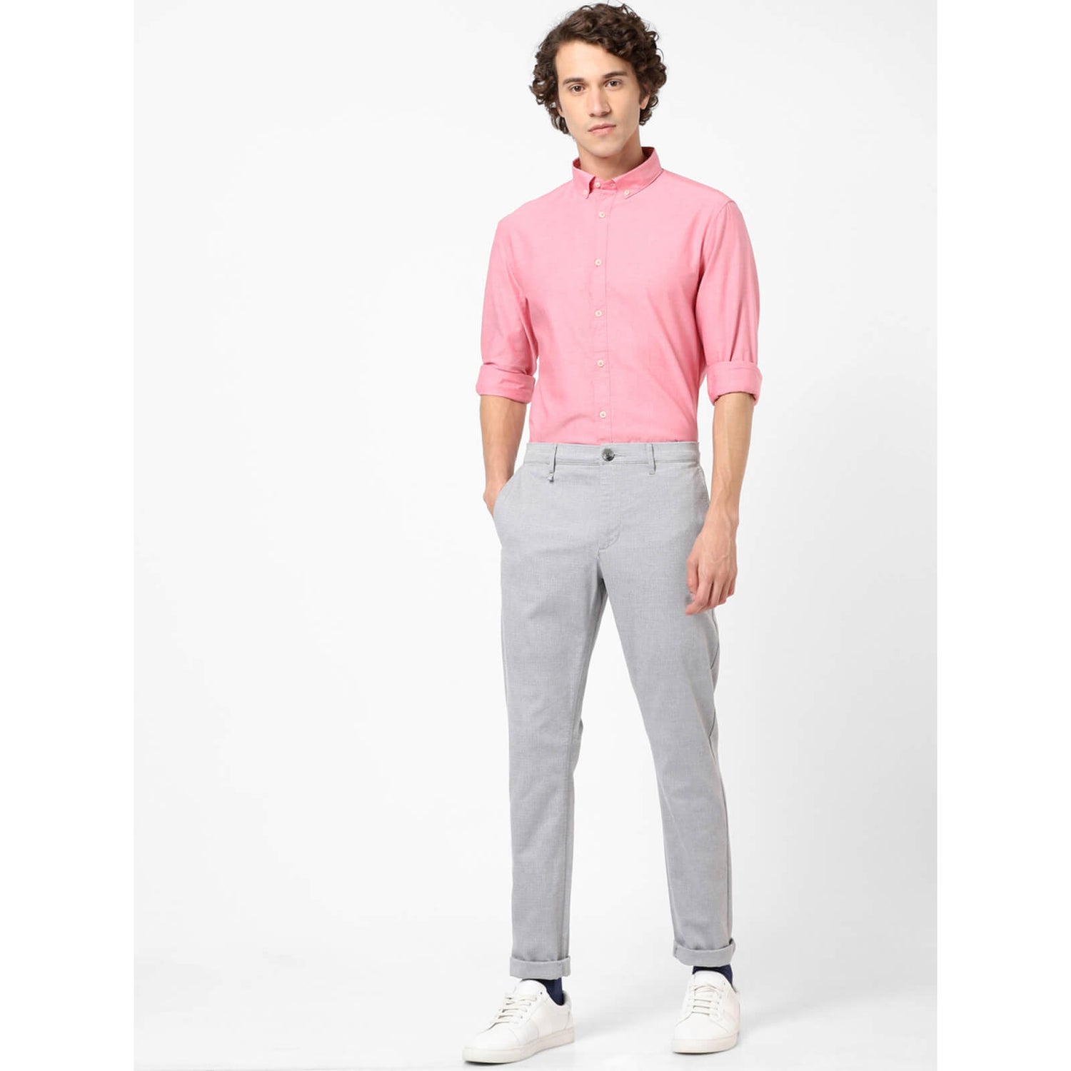 Buy Men Grey Solid Low Skinny Fit Casual Trousers Online  685340  Peter  England