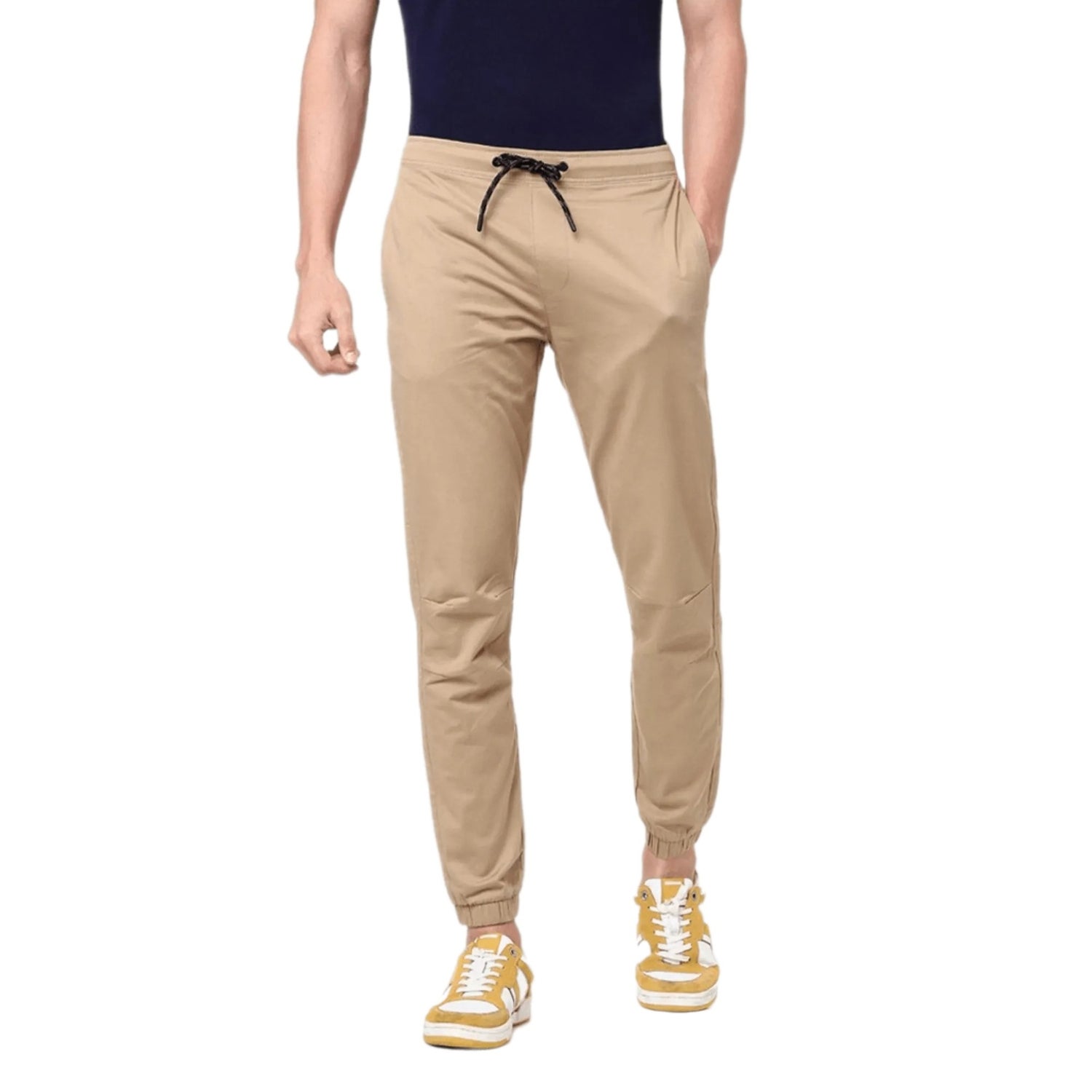 Beige Slim Fit Joggers TOBASIC Celio