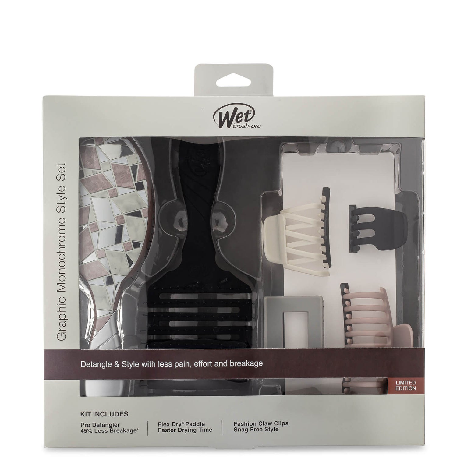 WetBrush Graphic Monochrome Silver Kit
