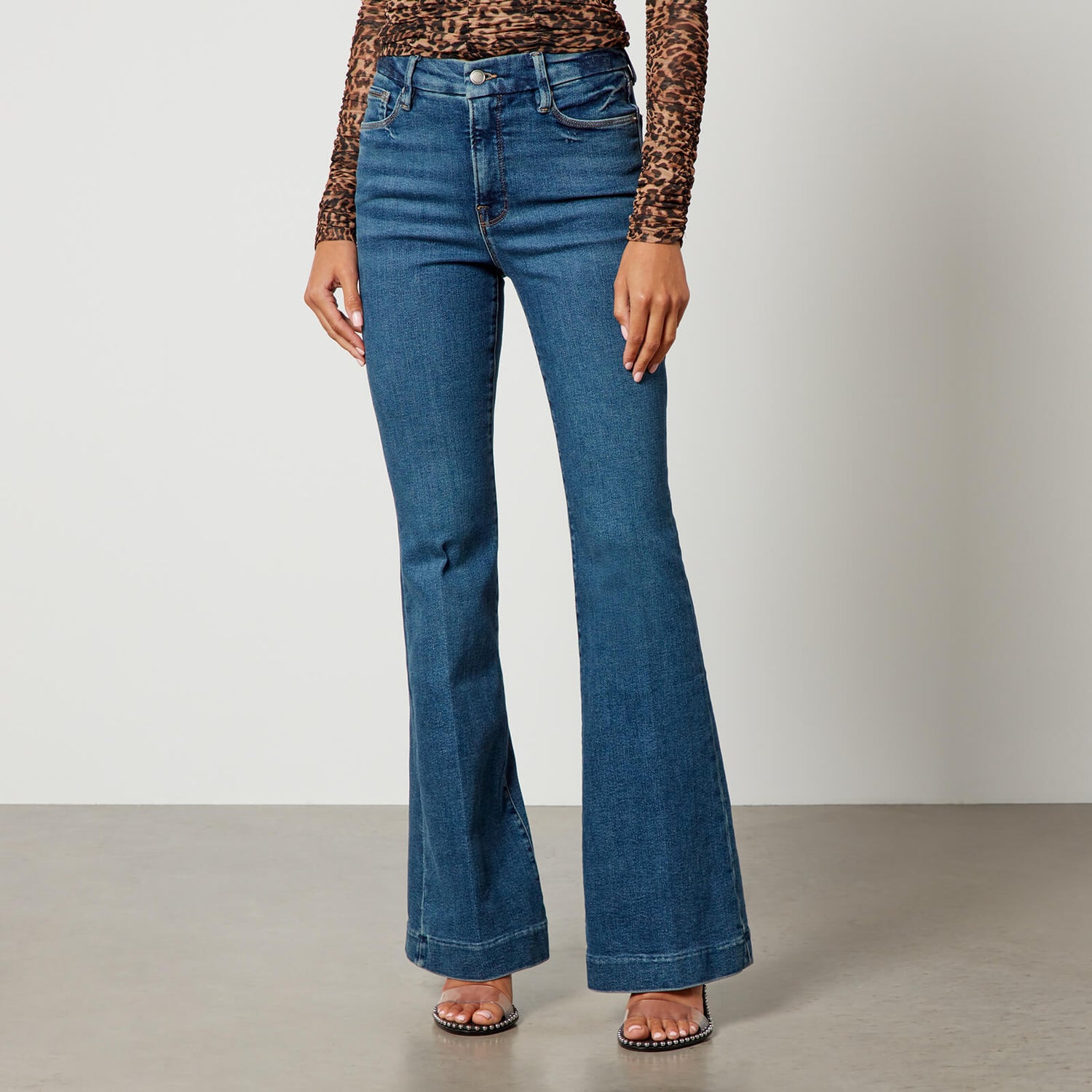 Good American Good Legs Denim Flared Jeans - US 6/UK 10