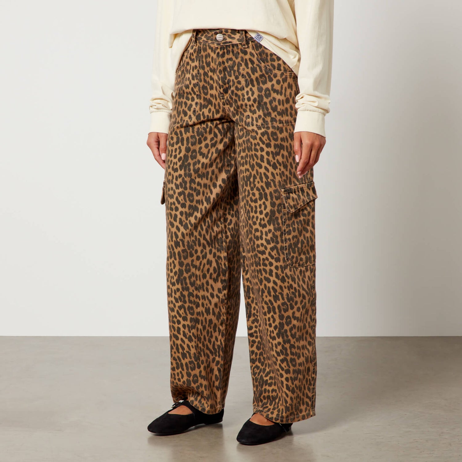 Damson Madder Leopard-Print Cargo Jean