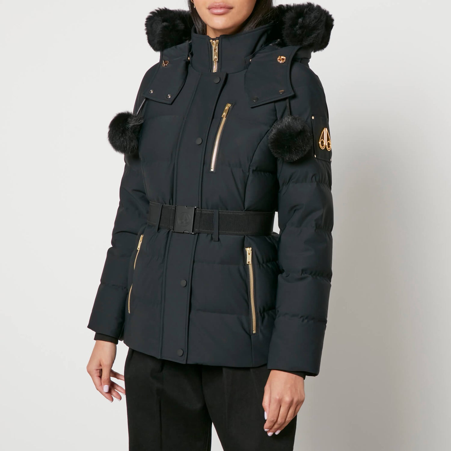 Moose Knuckles Gold Cambria Shearling Nylon-Blend Jacket
