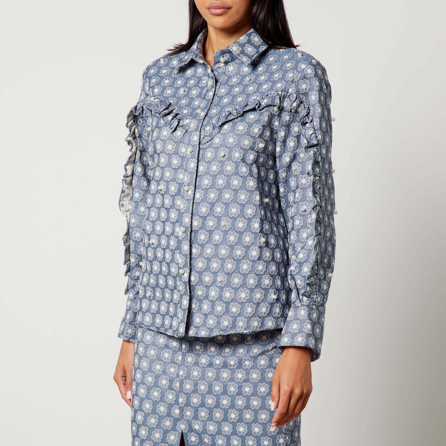 Sister Jane Daisy Denim Pearl Shirt - S/UK 8