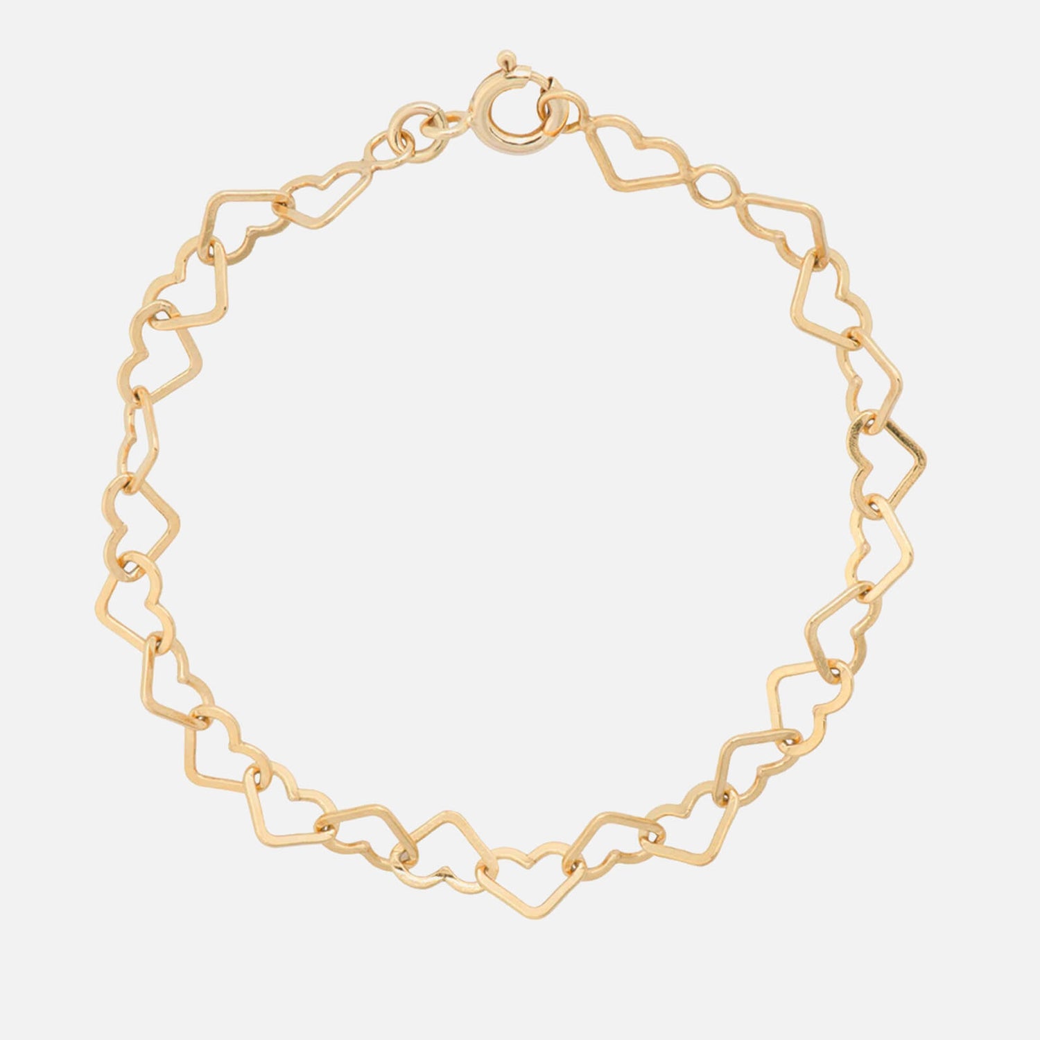 anna + nina Linked Hearts 14-Karat Gold-Plated Bracelet