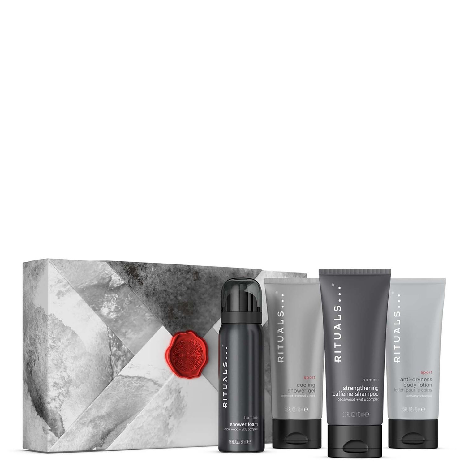 RITUALS Gift Set for Men from The Homme Collection - Shower Gel, 2-in-1  Shampoo & Body Wash, Body Lotion, Eau de Parfum - with Cedar Wood & Vitamin  E Complex - Medium 