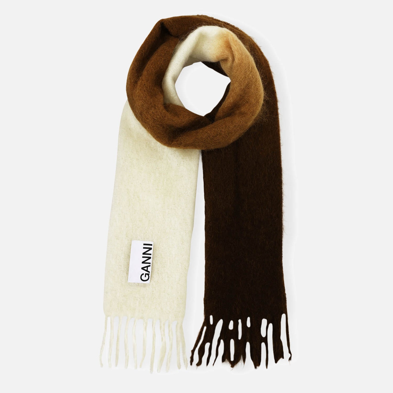 Ganni Gradient Wool-Blend Scarf