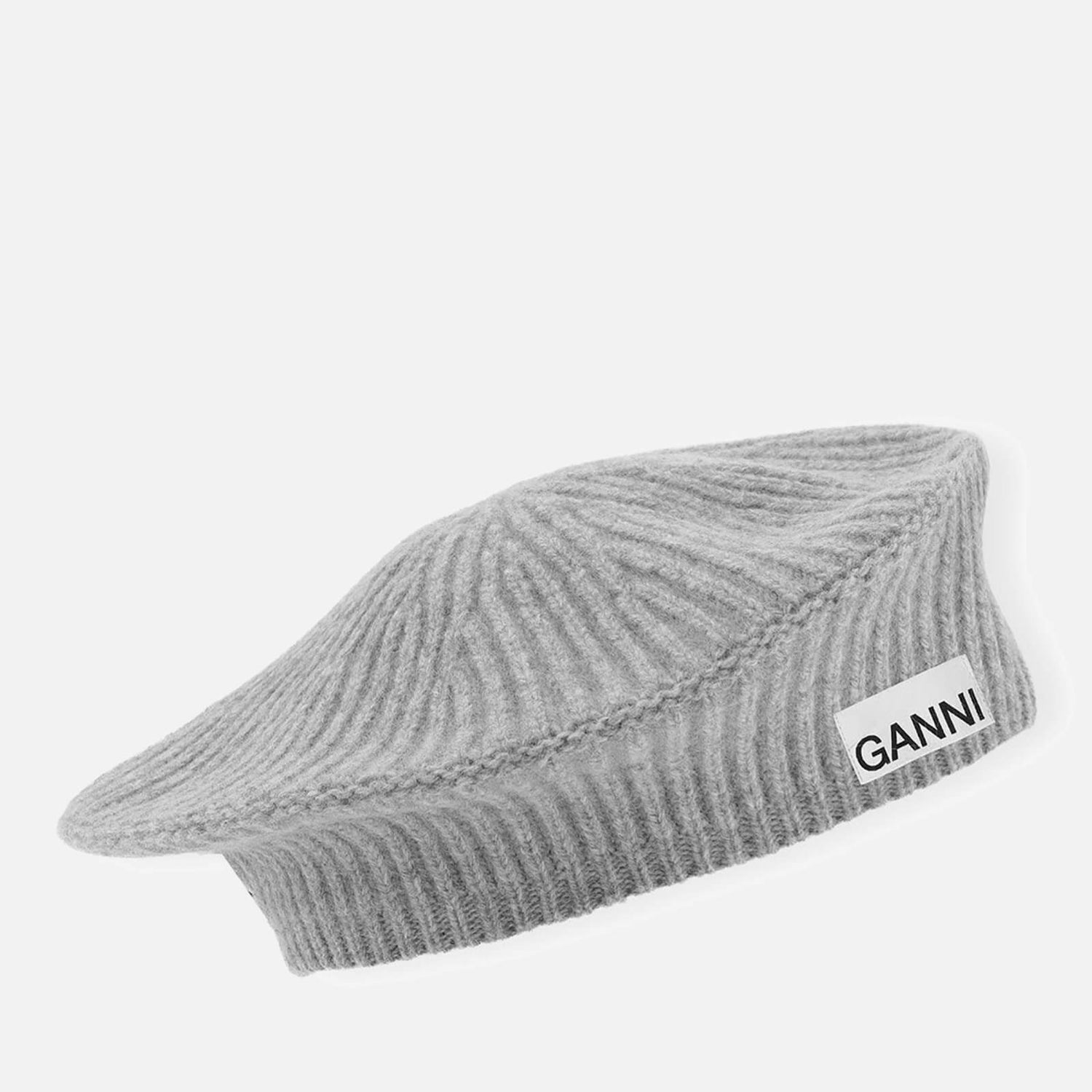 Ganni Ribbed Wool-Blend Beret