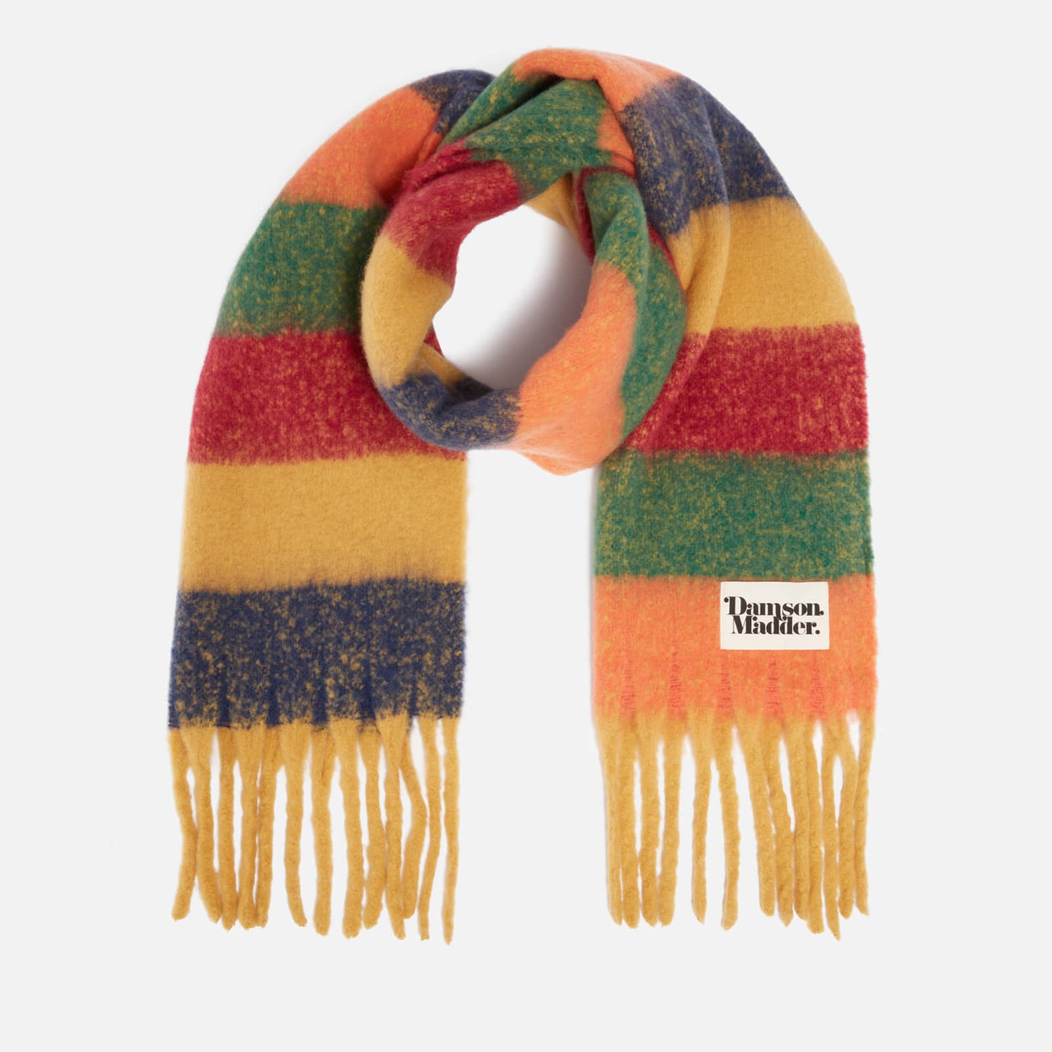 Damson Madder Oversized Striped Knitted Scarf