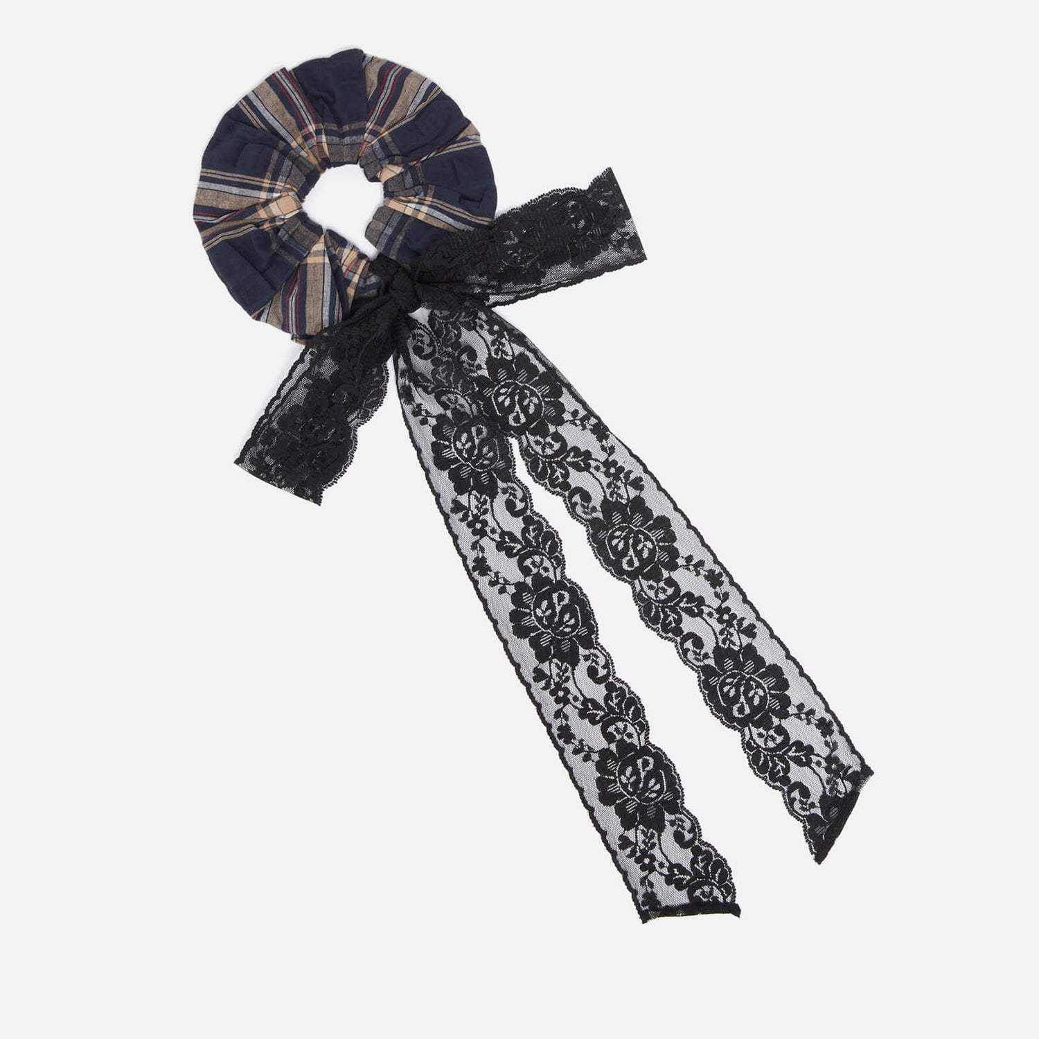 Damson Madder Organic Cotton and Lace Scrunchie