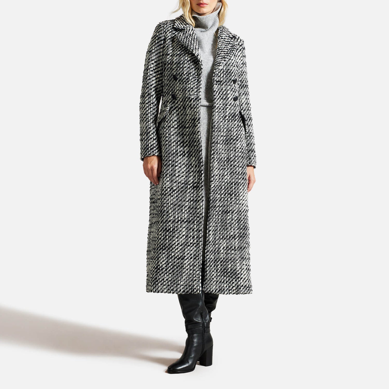 Ted Baker Lio Double Breasted Wool-Blend Coat - UK 12