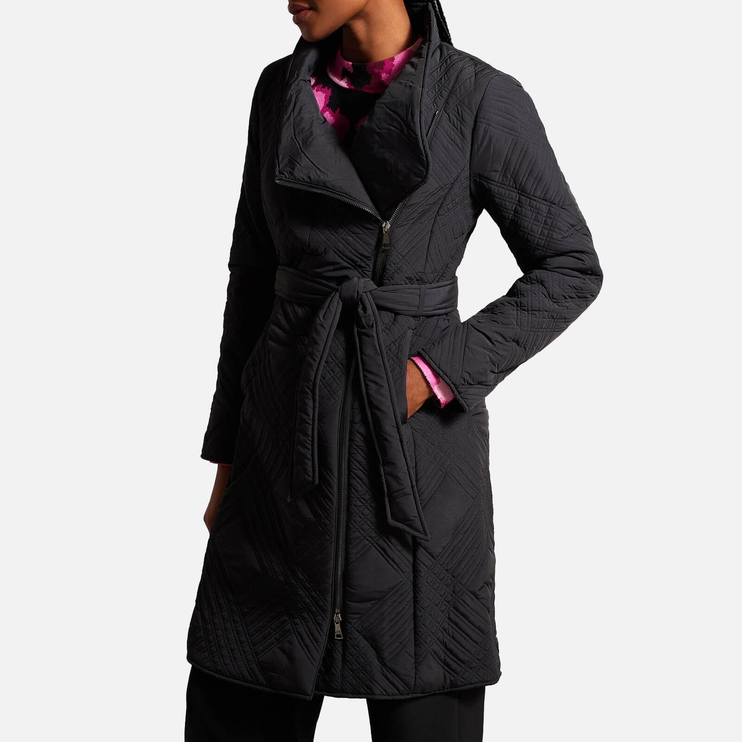Ted Baker Rosemae Wrap Quilted Coat - UK 8