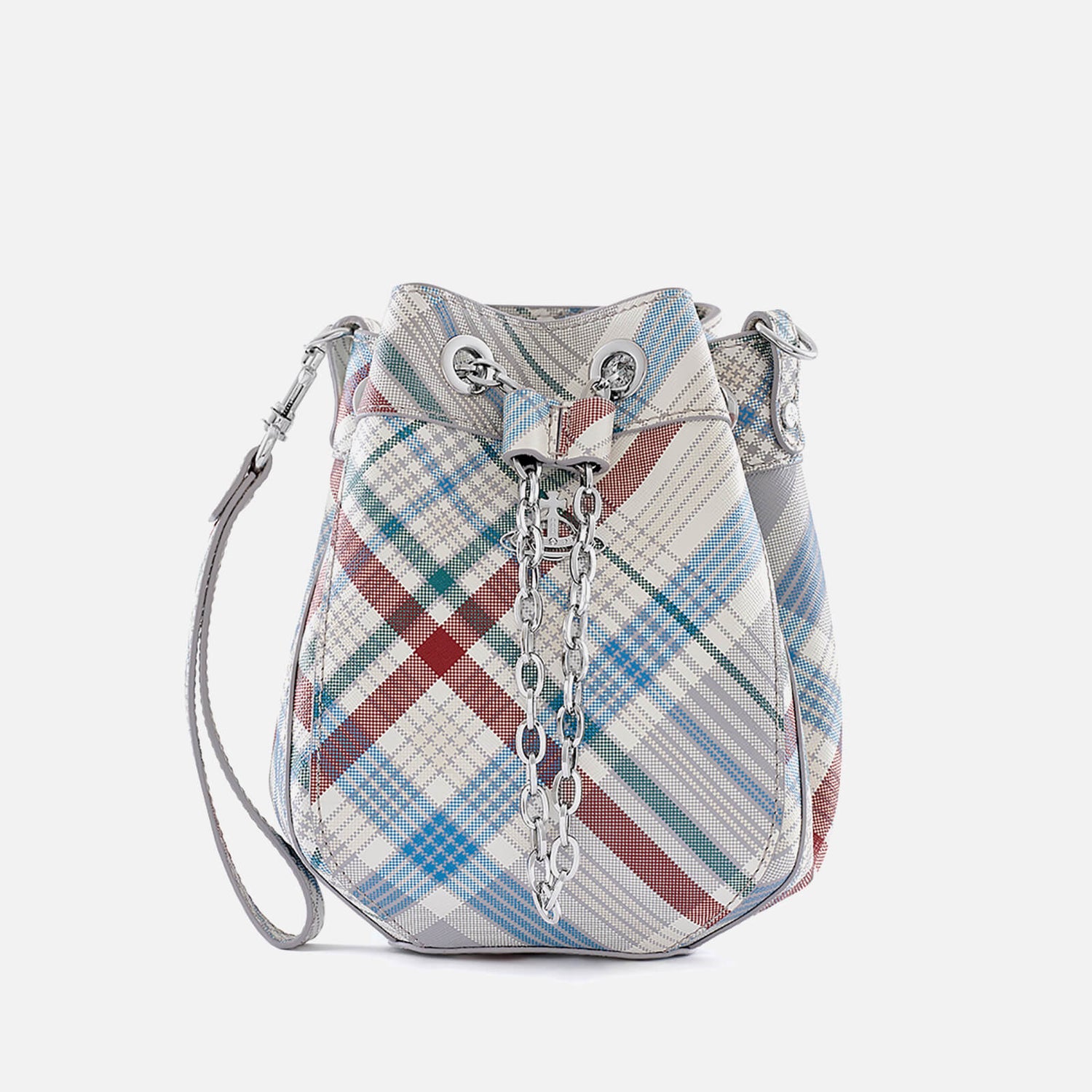 Vivienne Westwood Chrissy Small Checked Leather Bucket Bag