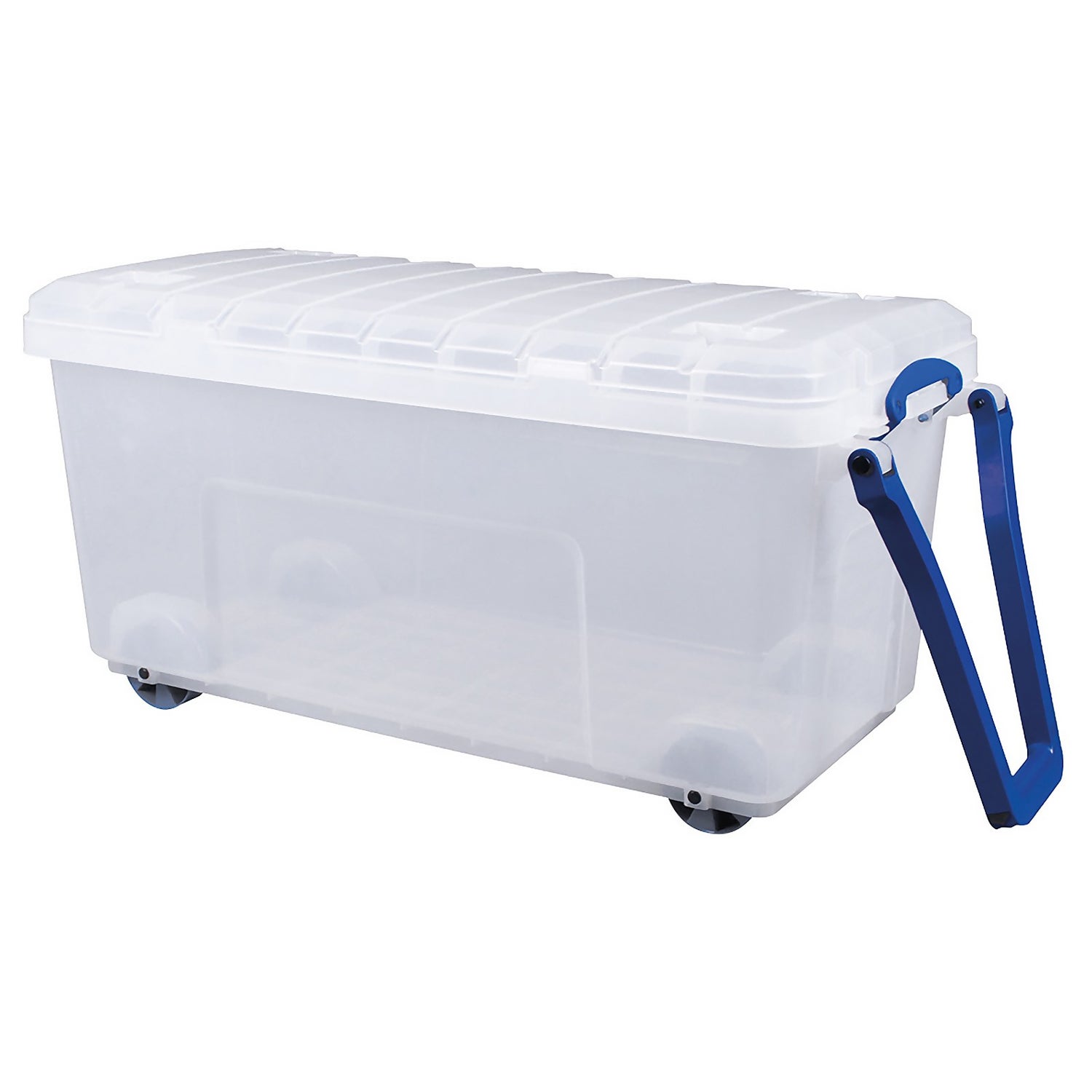 Heavy Duty Extra Large 160 Litre Plastic Storage Box Container Trunk with  Wheels