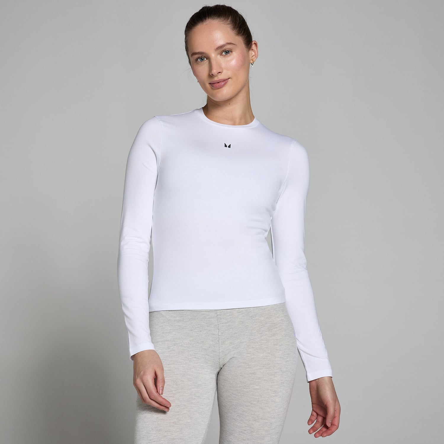 Γυναικείο Μακρυμάνικο Μπλουζάκι με Στενή Εφαρμογή MP Basics - Λευκό - XXS