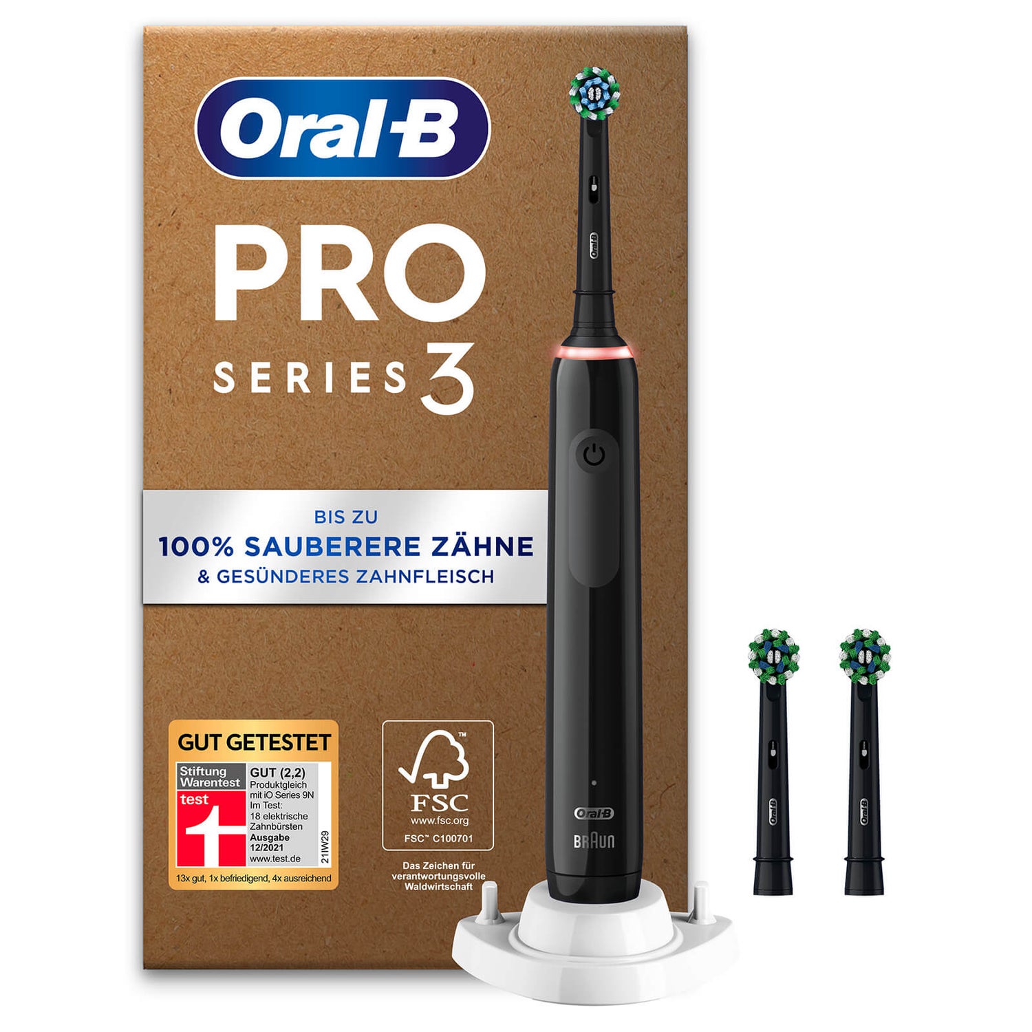 Oral-B Pro Series 3 Plus Edition Elektrische Zahnbürste, recycelbare Verpackung, Black