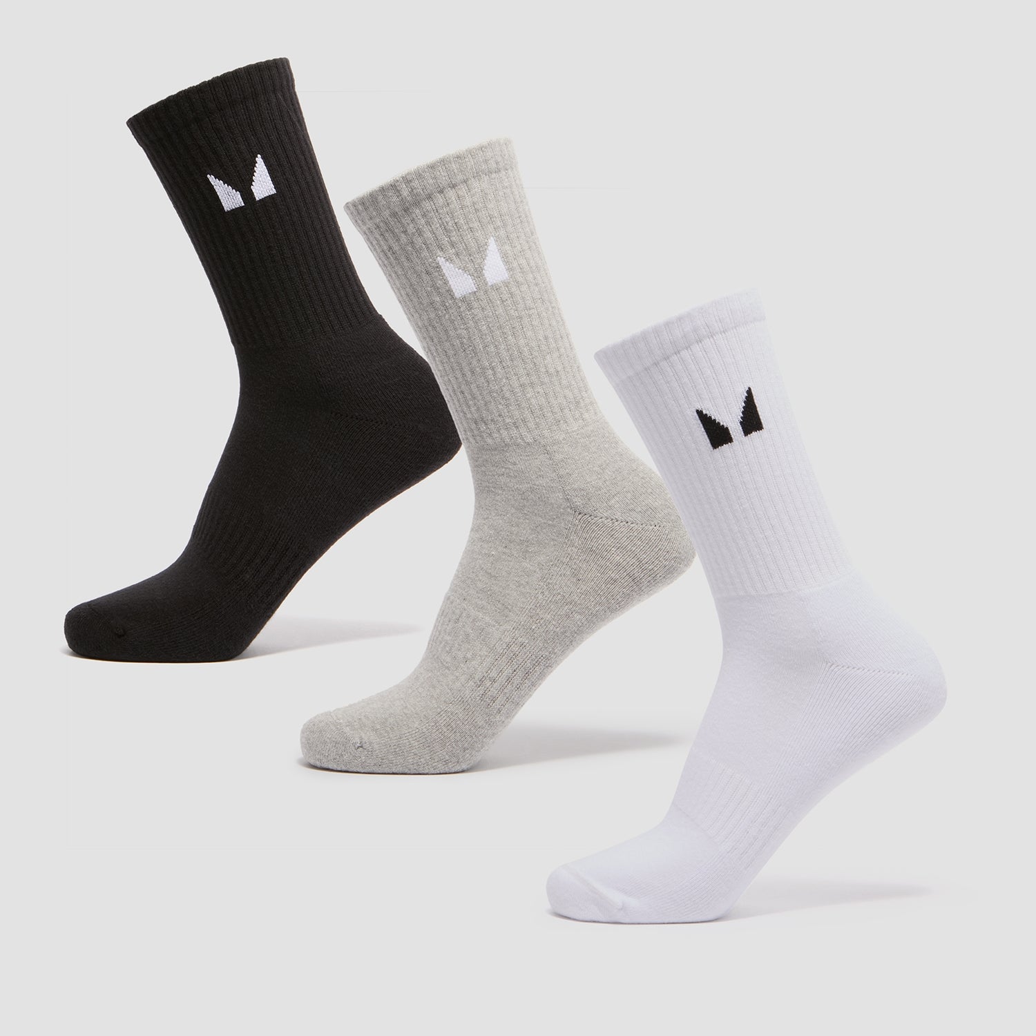 Матросские носки MP (3 пары) — Белые/черные/серый меланж - UK 2-5