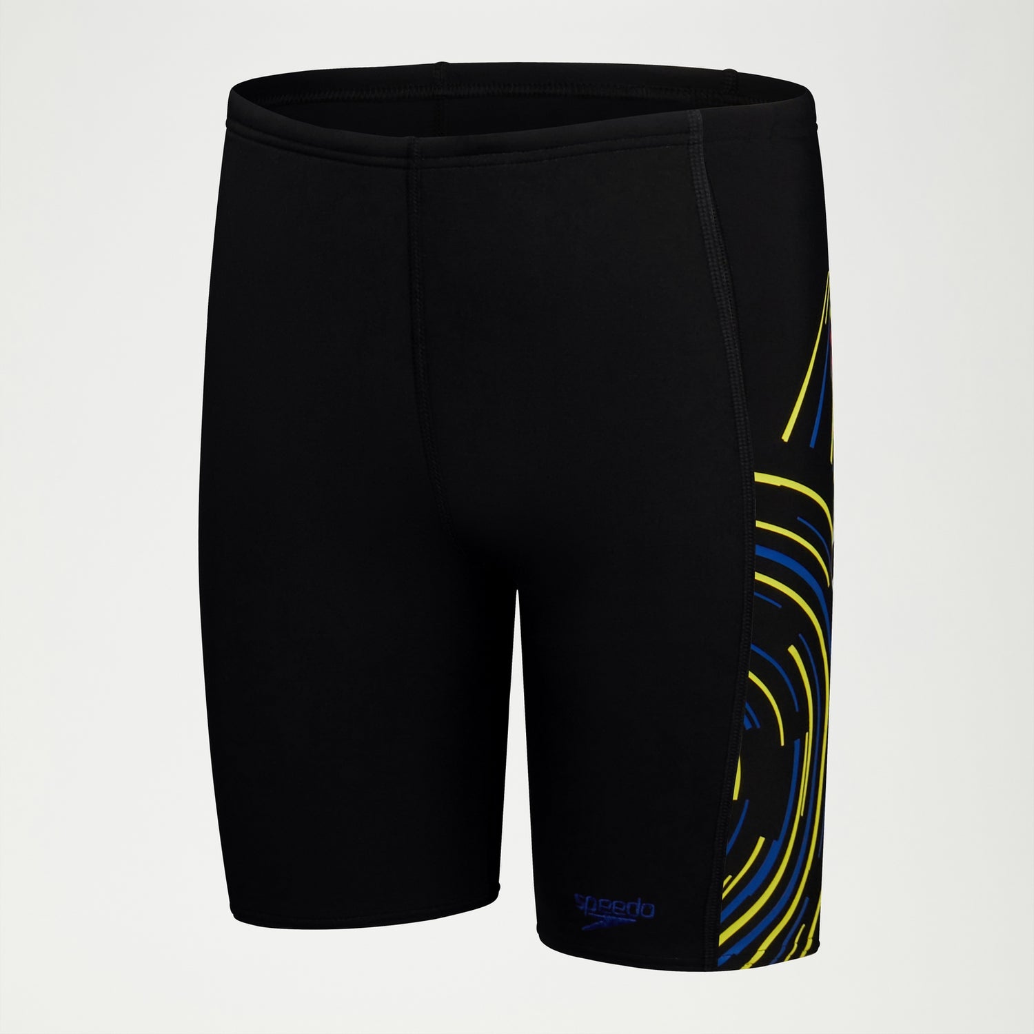Banador jammer con estampado en los laterales con plastisol para nino negro amarillo azul Speedo ES
