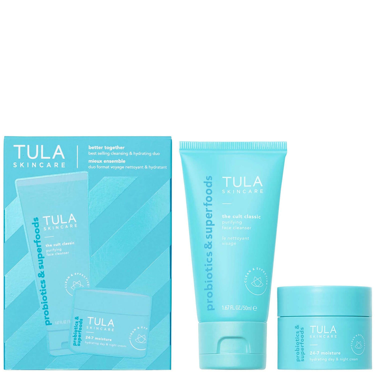 TULA Skincare Better Together Cleansing and Hydrating Travel Size Duo (Worth $42)