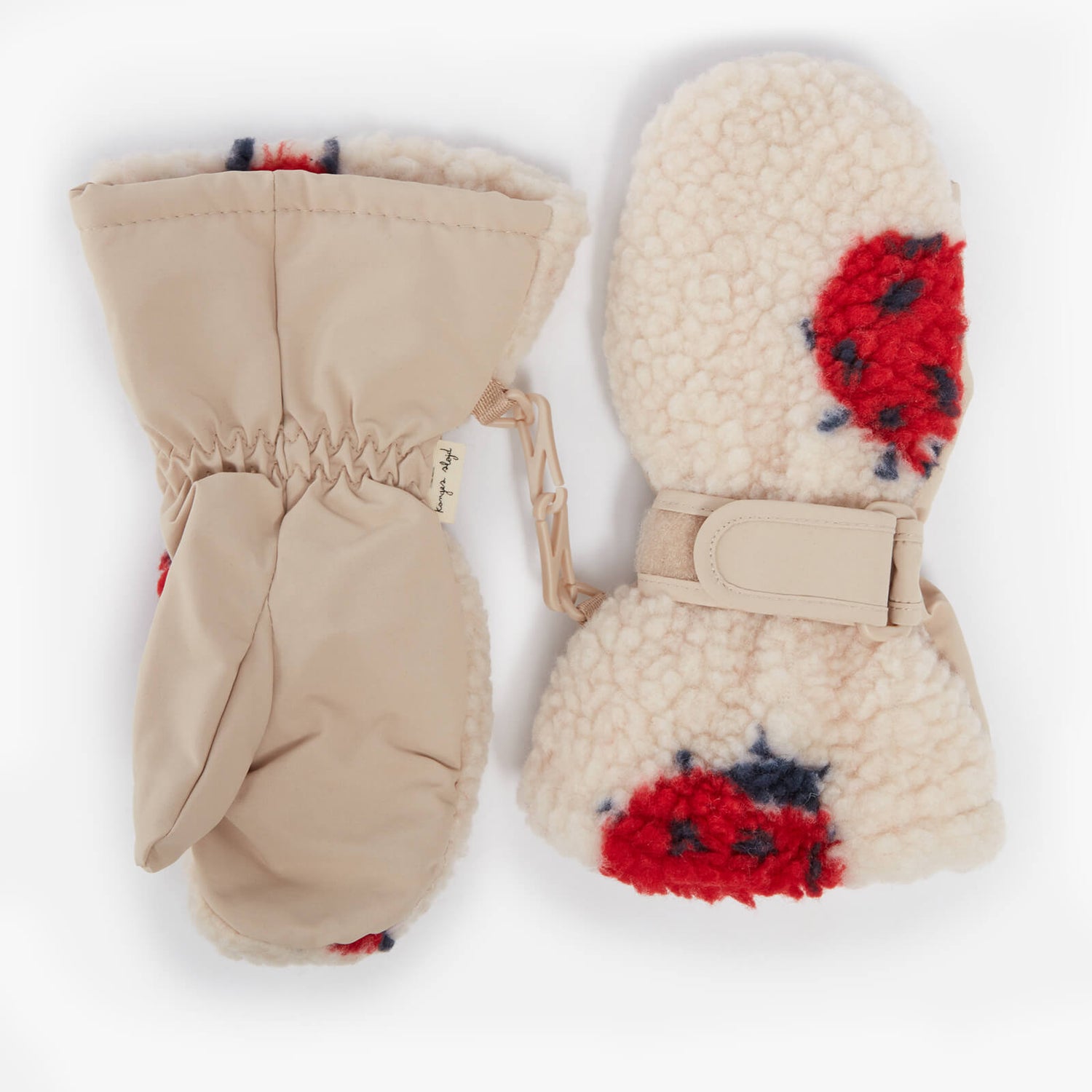 Konges Sløjd Jody Ladybug Shell and Fleece Mittens - 12-18 months