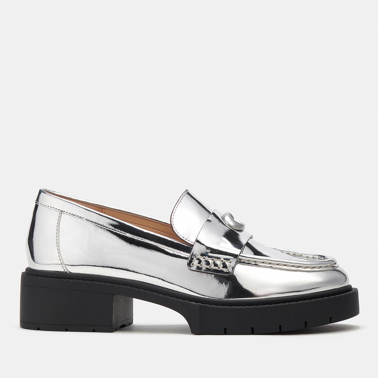 Coach Leah Metallic Leather Loafers - UK 3