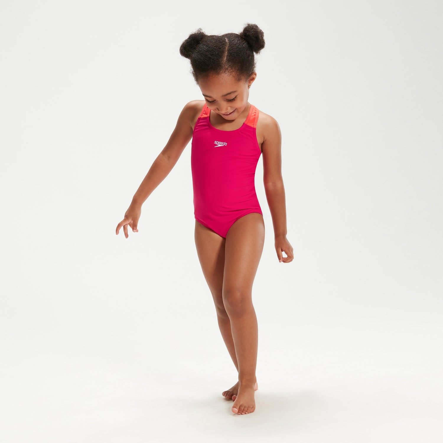 Girls Learn to Swim Medalist Swimsuit Pink Coral