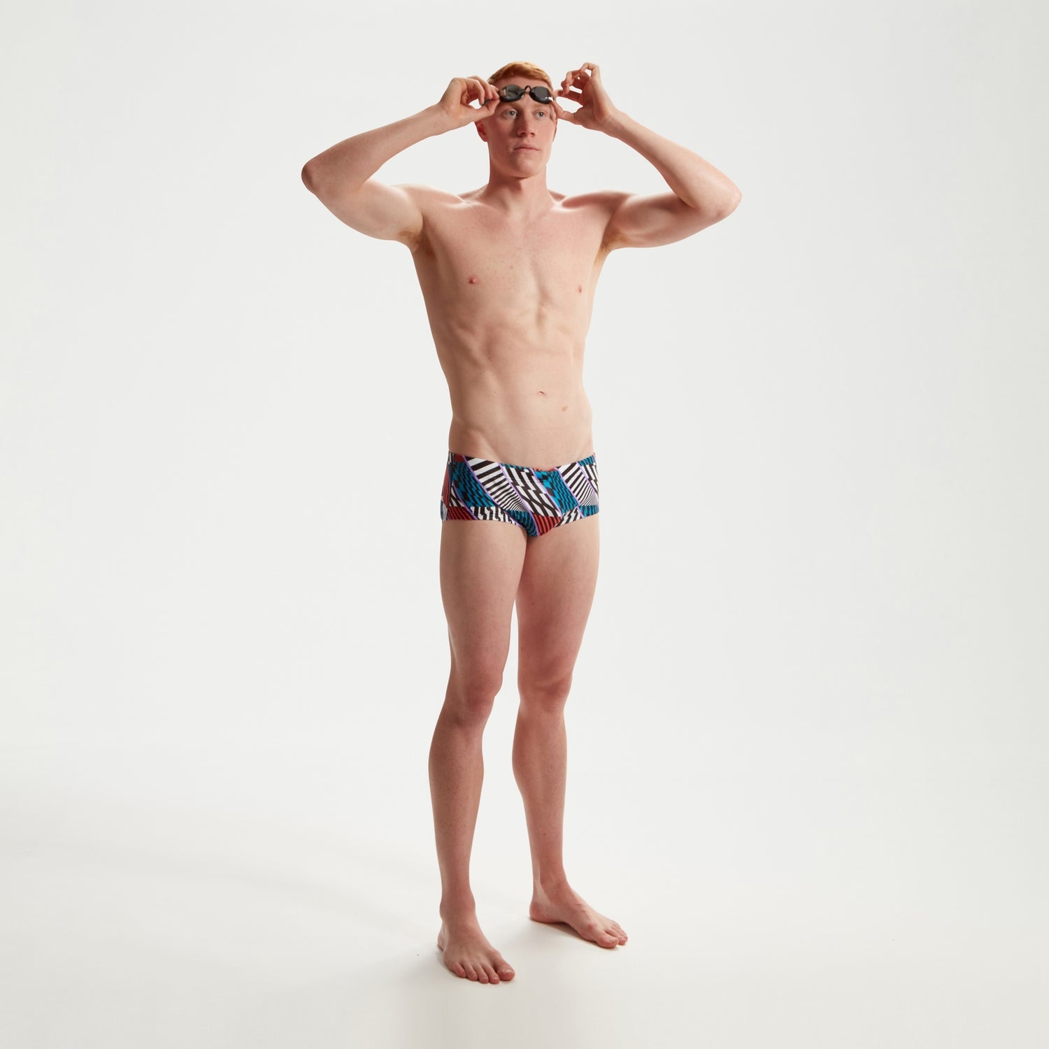 Men s Club Training 13.5cm Allover Brief Blue White Red Speedo