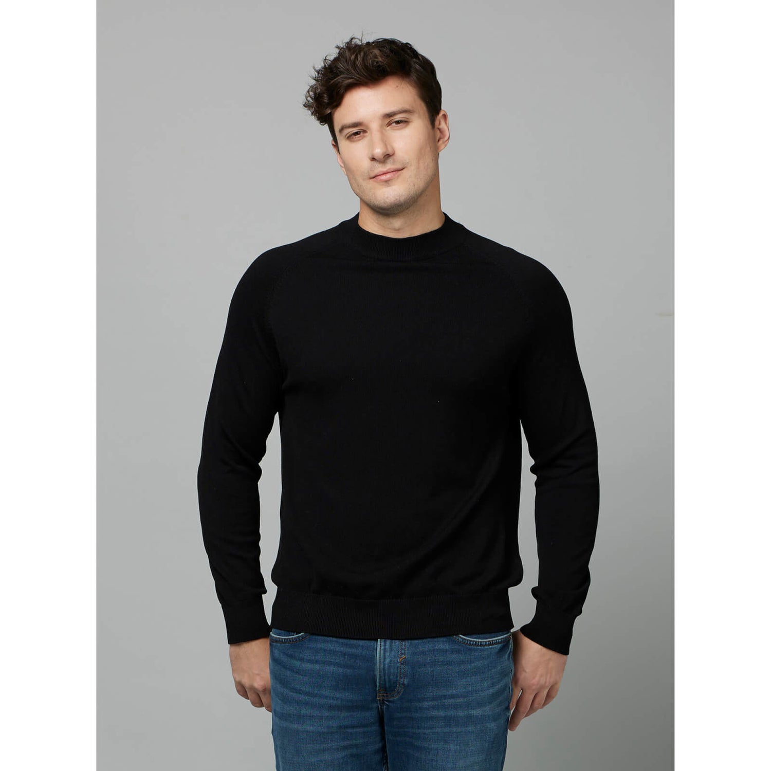 Black cotton pullover on sale sweater