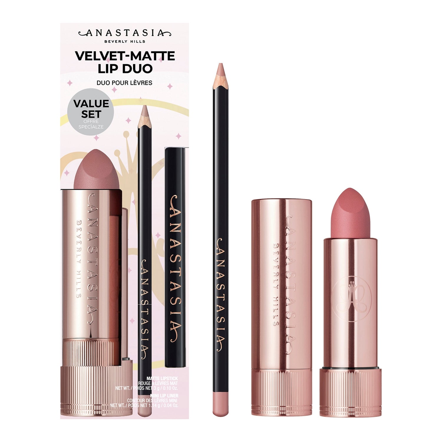 Velvet-Matte Lip Duo - Muted Mauve & Hush Rose