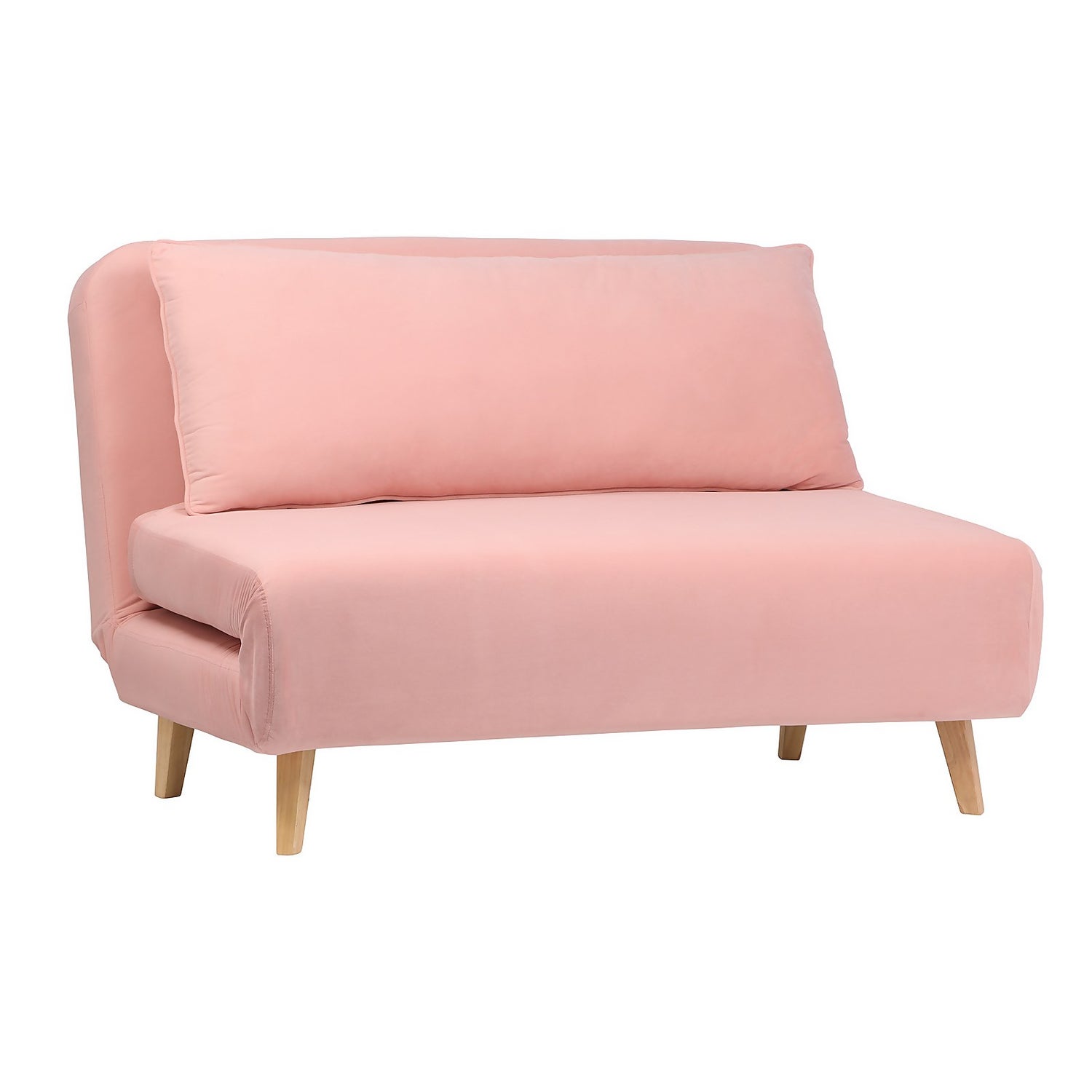 Arla Velvet Folding Sofa Bed Pink