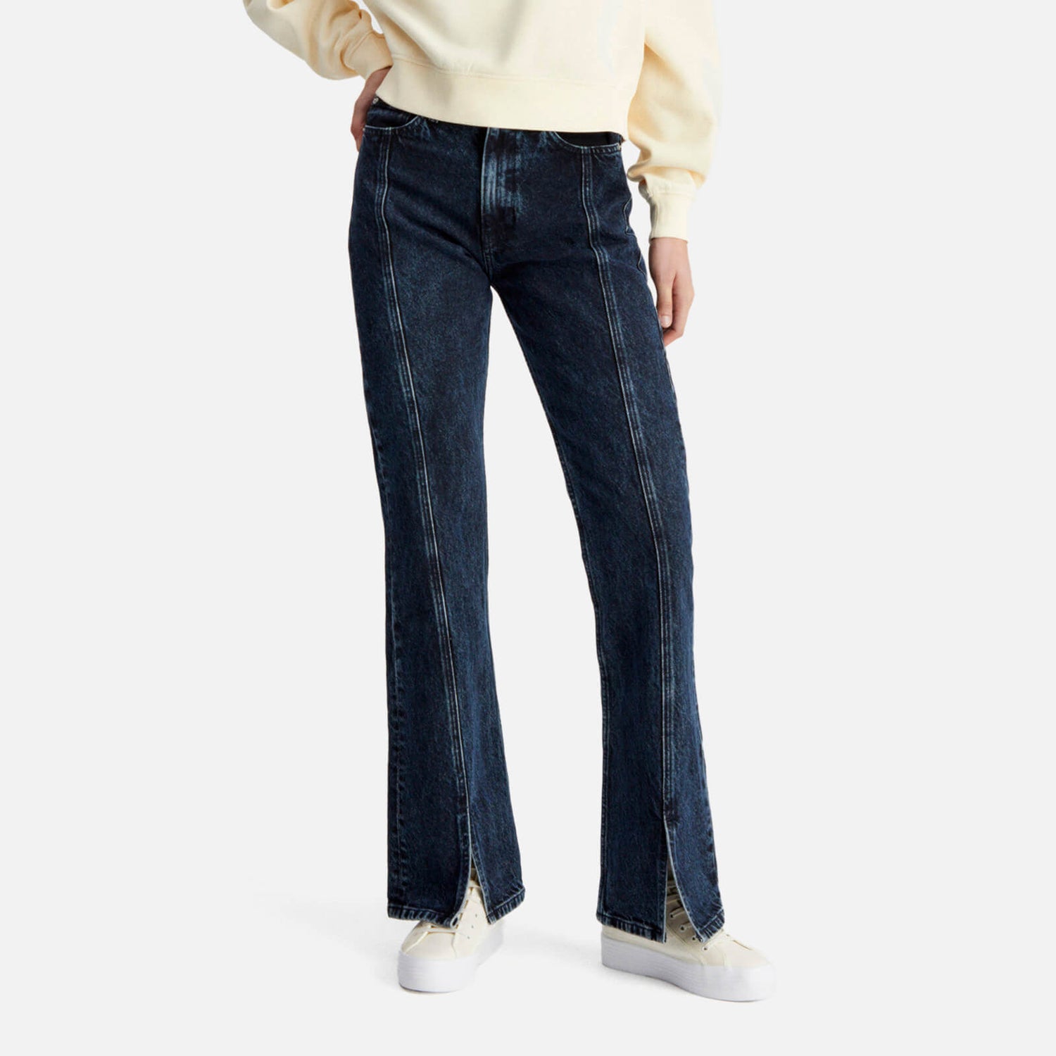 Calvin Klein Jeans Authentic Split Front Bootcut Cotton Jeans - W28