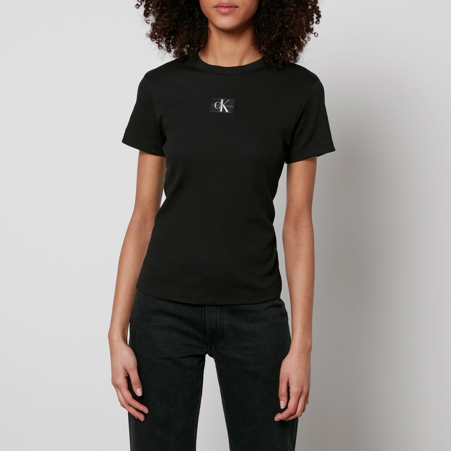 Calvin Klein Jeans Ribbed Cotton-Blend Jersey T-Shirt - XS