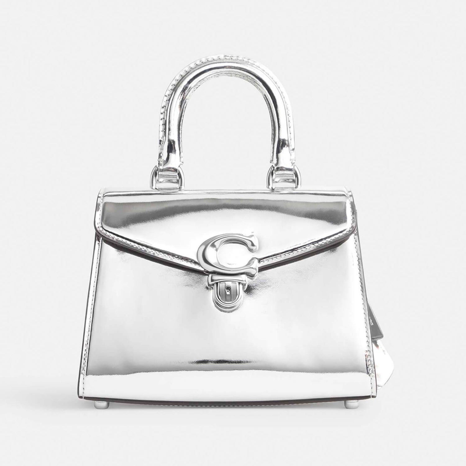 Coach Sammy 21 Top Handle Metallic Leather Bag